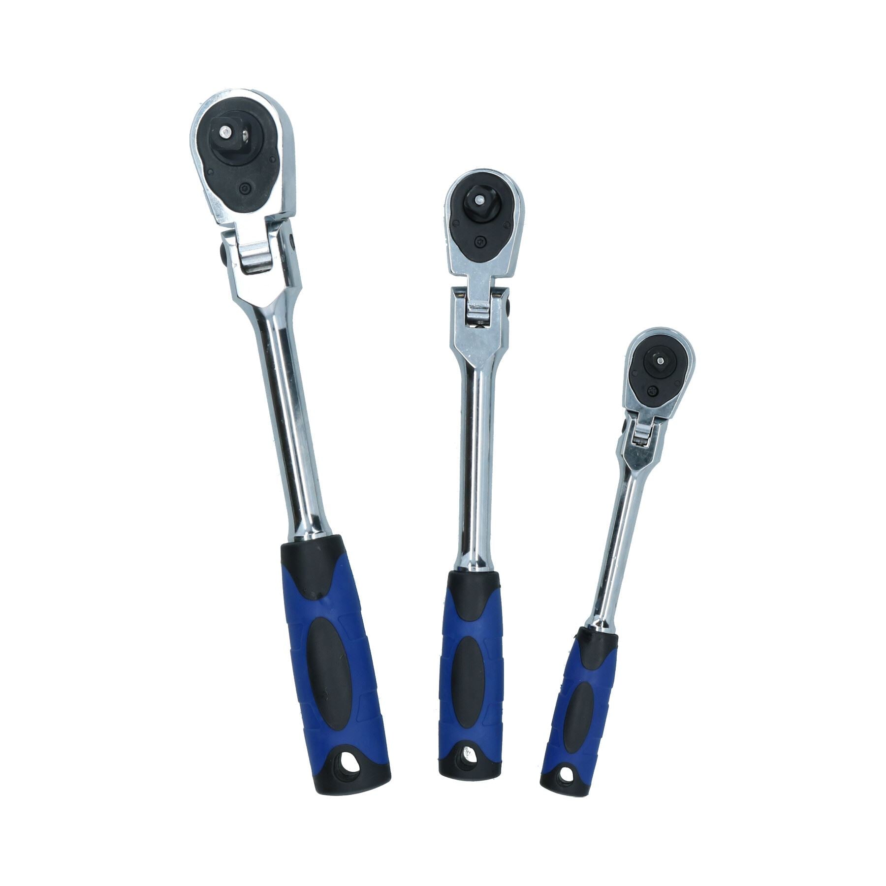Gemischter Antrieb 1/4" 3/8" + 1/2" Antrieb Flexi Headed Ratschensatz 72 Zähne 3-teiliges Set