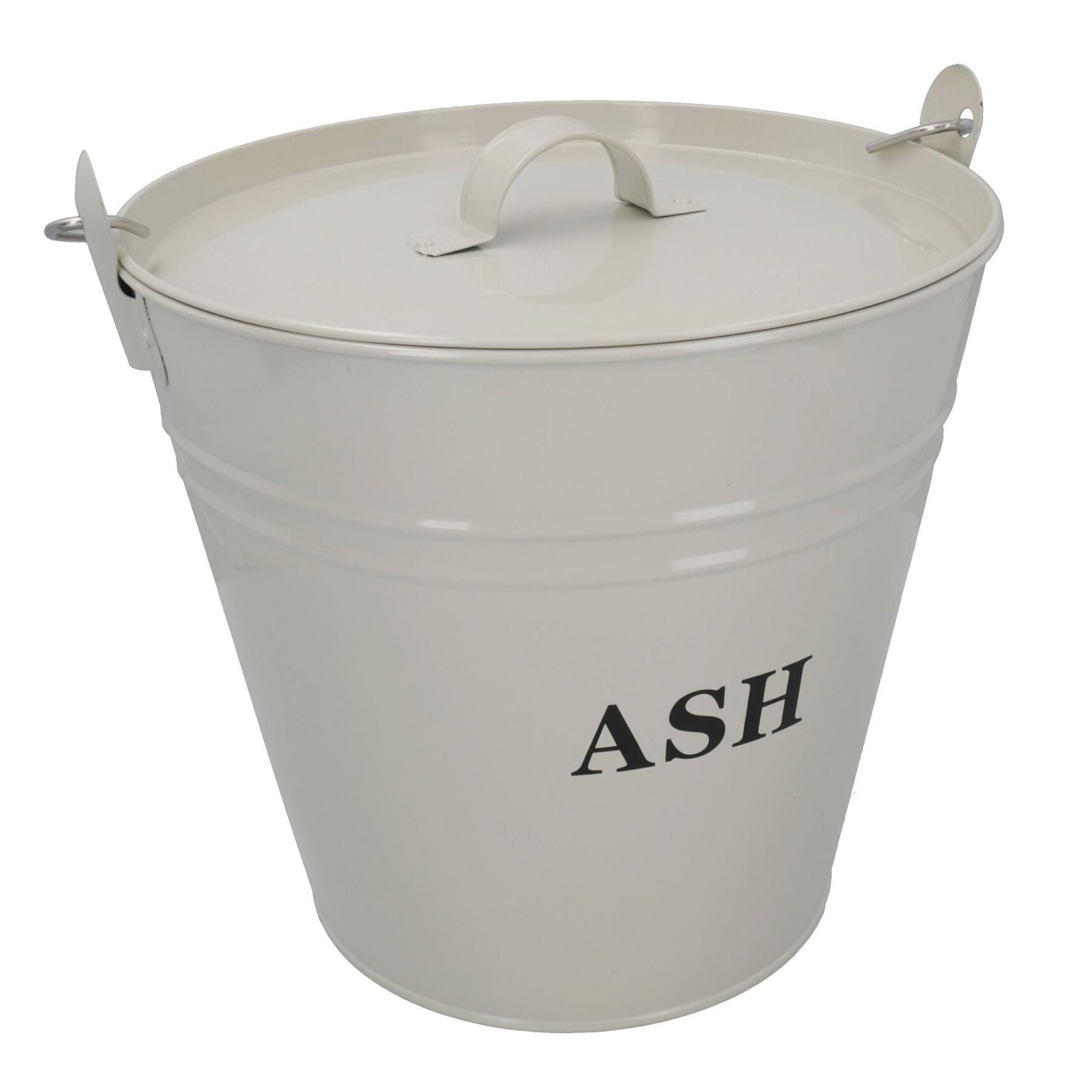 Cream Coal Bucket With Lid & 5" Shovel Metal Ash Tidy Bin Coal Fire Log Burner