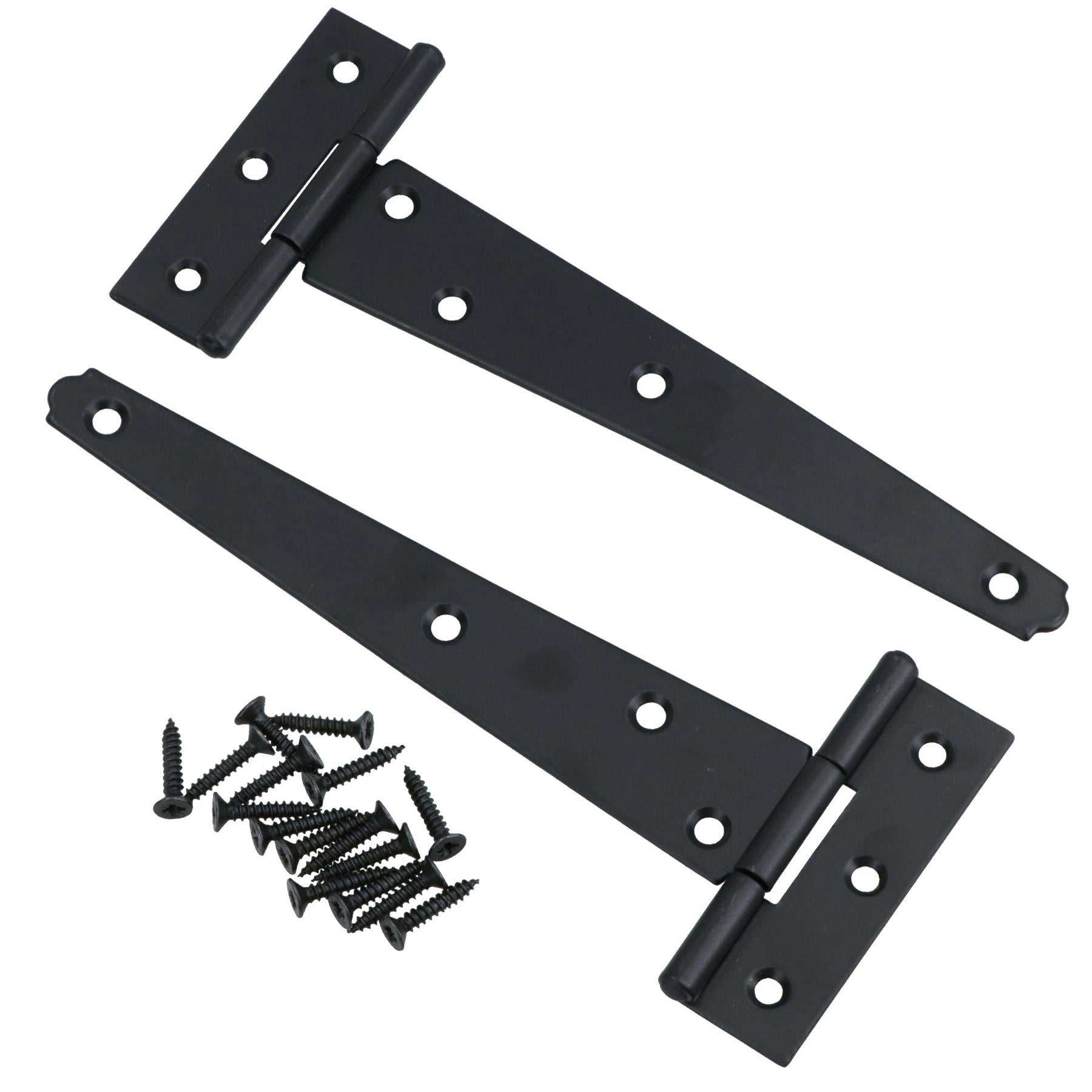 Heavy Duty T Tee Hinge For Sheds Gates Black Powder Coated Finish 4 – 18 Inch