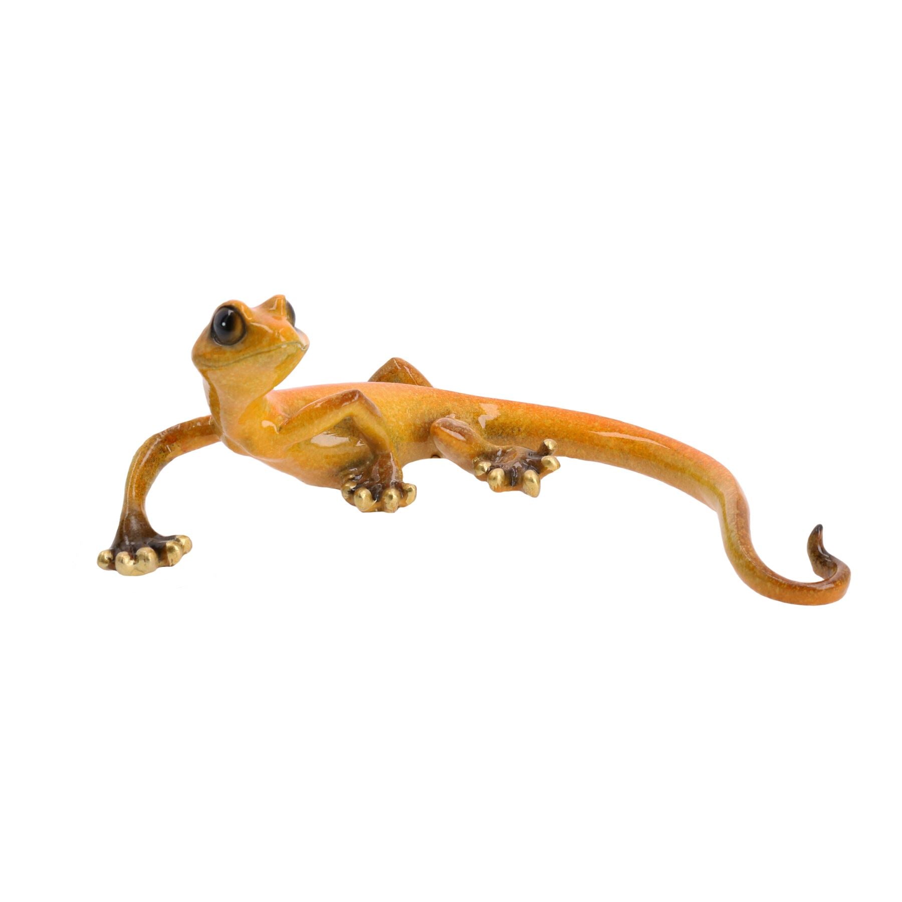 Yellow Speckled Gecko Lizard Resin Wall Shed Sculpture Statue House Medium