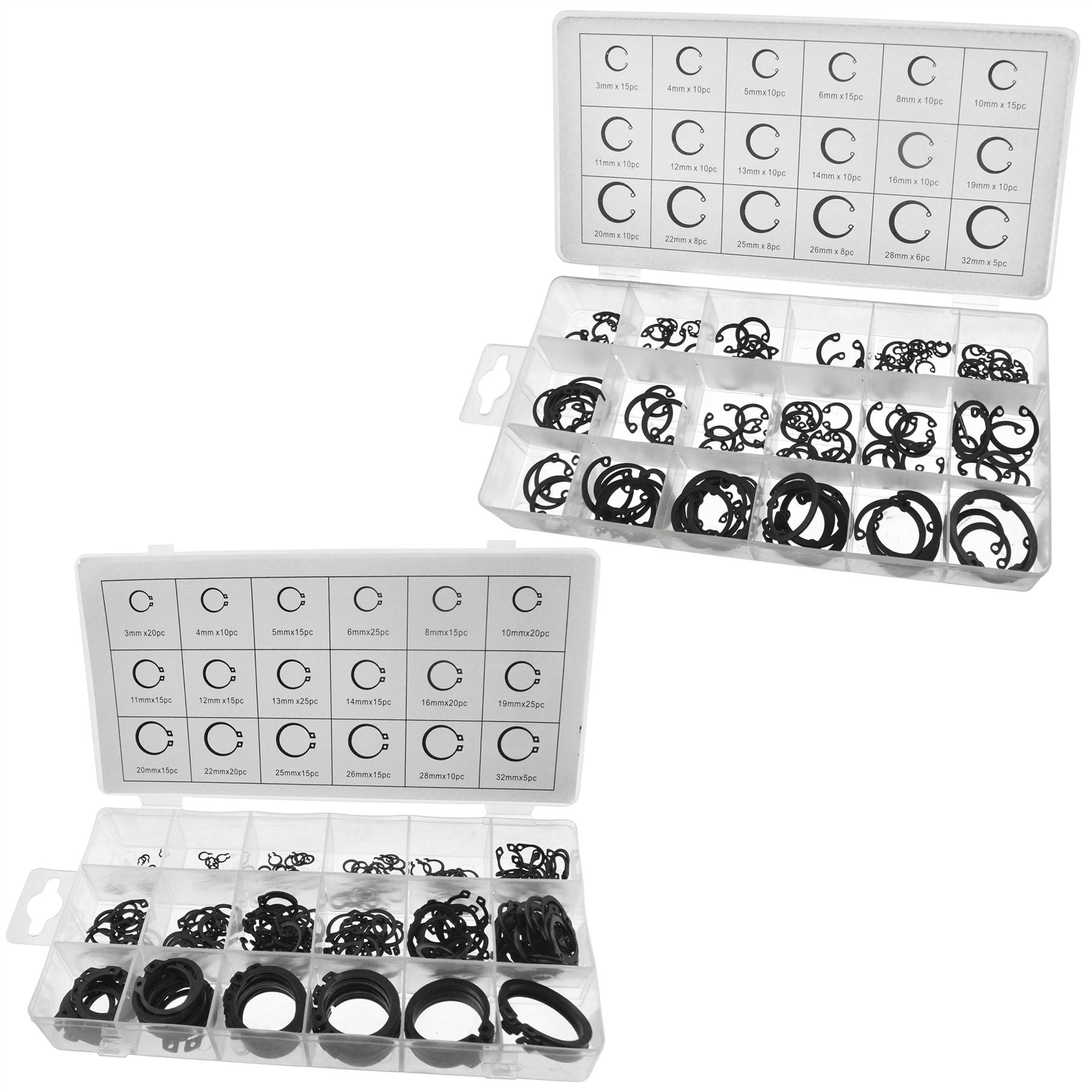 Internal & External Circlip Set Snap Retaining Ring Fasteners 480pc AST01_AST03