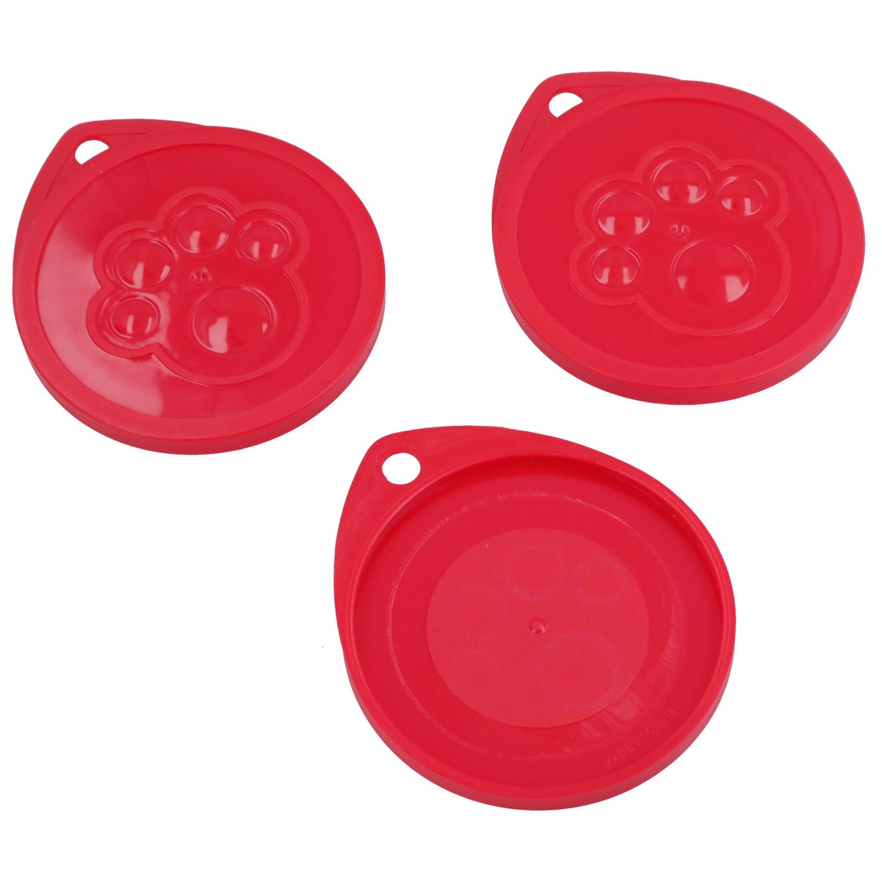 3er-Pack kleine Deckel für Tierfutter aus lebensmittelechtem Kunststoff für Hunde, Katzen und Haustiere, 3 Dosen – verschiedene Farben