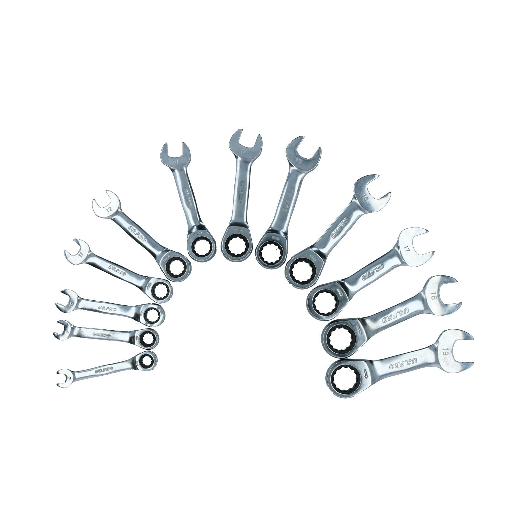 Clé mixte à cliquet courte métrique MM 72 dents 8 mm – 19 mm