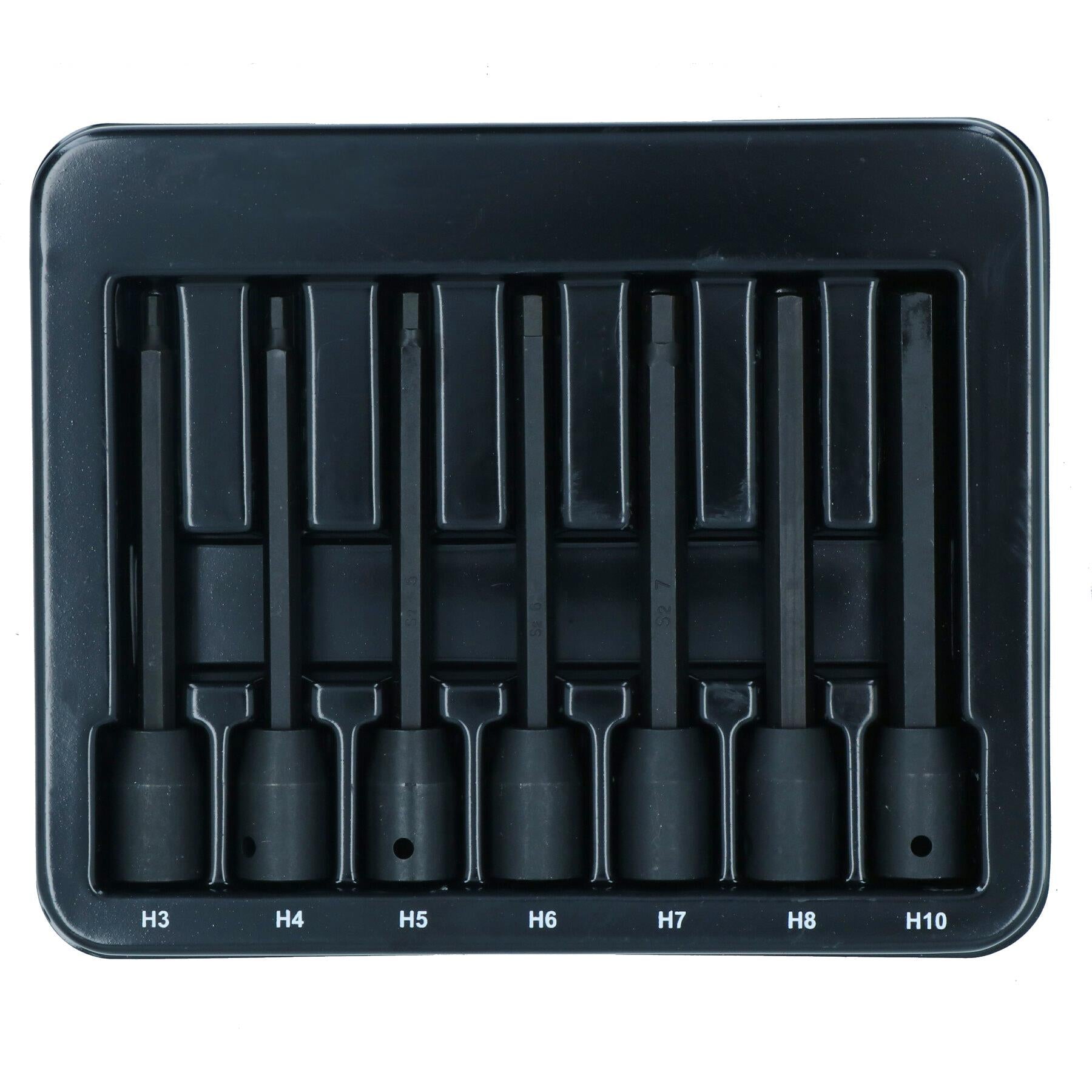 Douilles à chocs extra longues à six pans creux 3 - 10 mm 110 mm Lot de 7 pièces