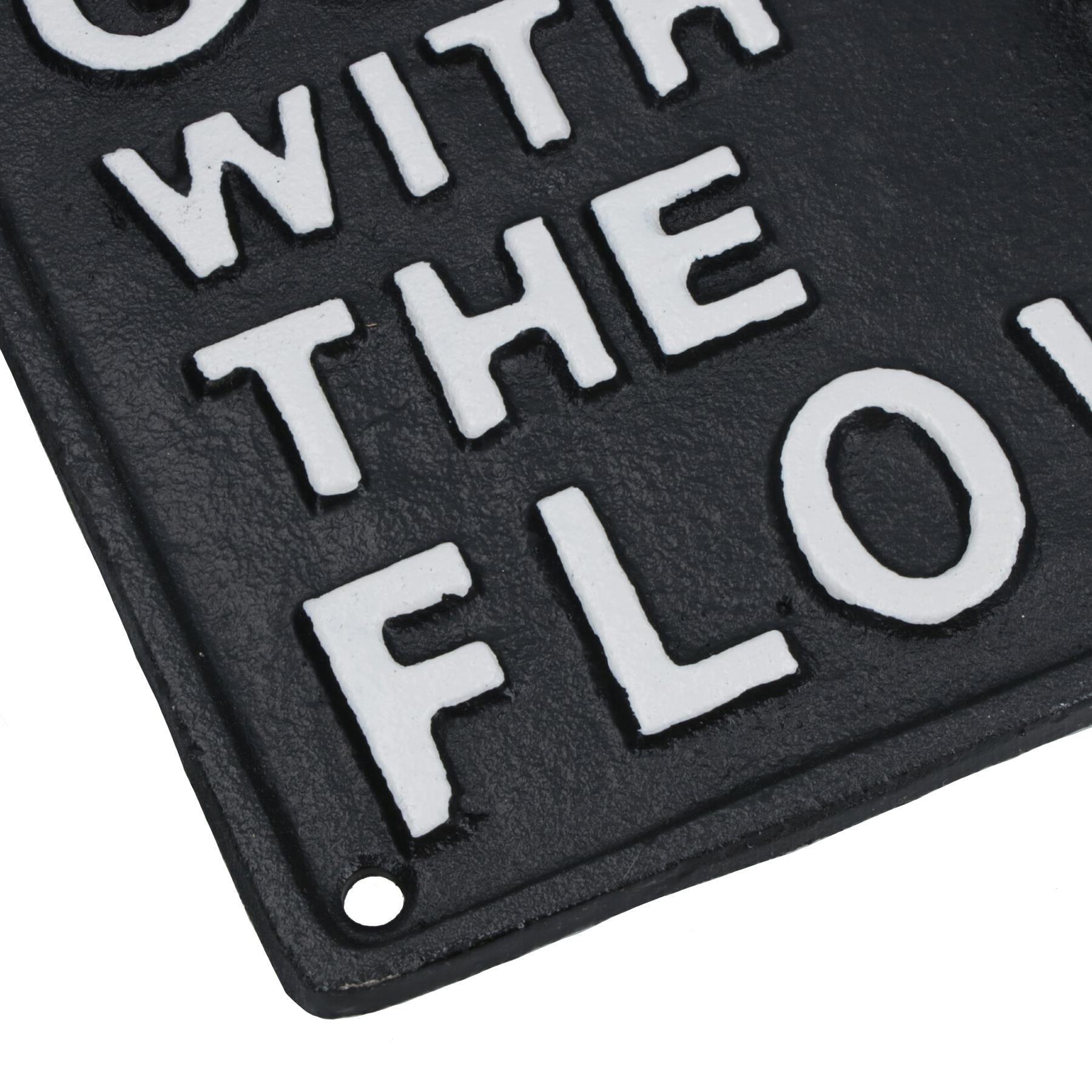 Go With The Flow Bottle Opener Beer Cast Iron Sign Gift Garage Door Shed Bar