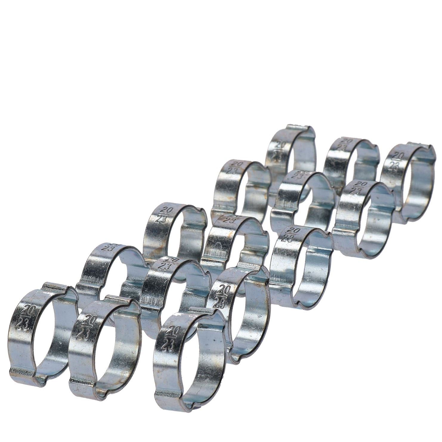 Paquets de colliers de serrage à double oreille pour tubes de 5 à 27 mm