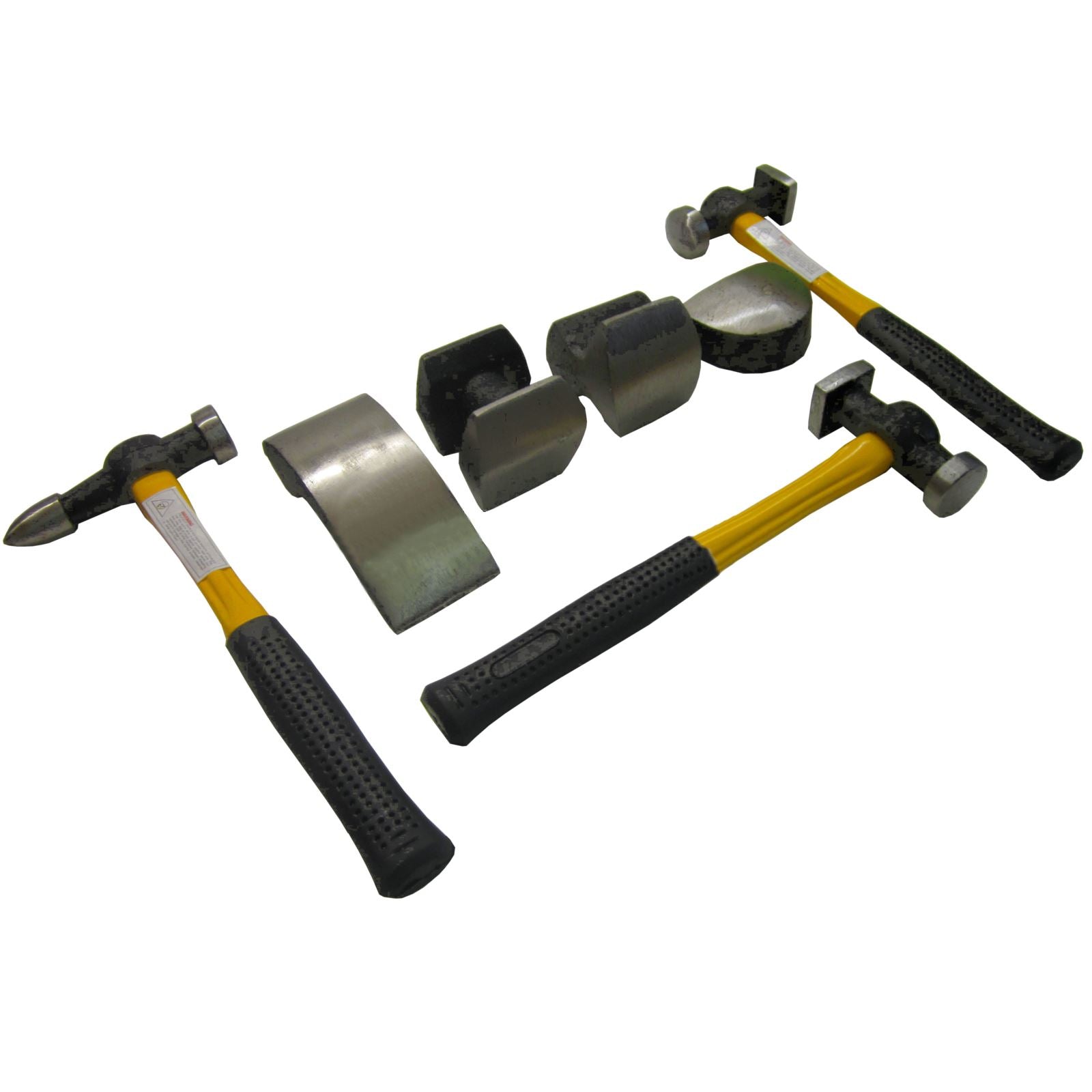Panel Beating Hammers & Dollies / Body Repair Kit with Fibreglass Handles TE101