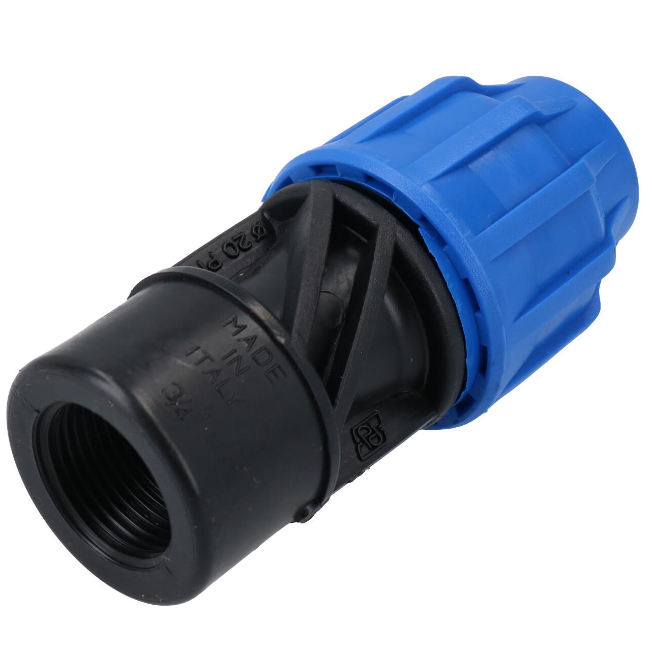 Raccord de compression pour adaptateur femelle MDPE 20 mm x 3/4" pour tuyau d'eau