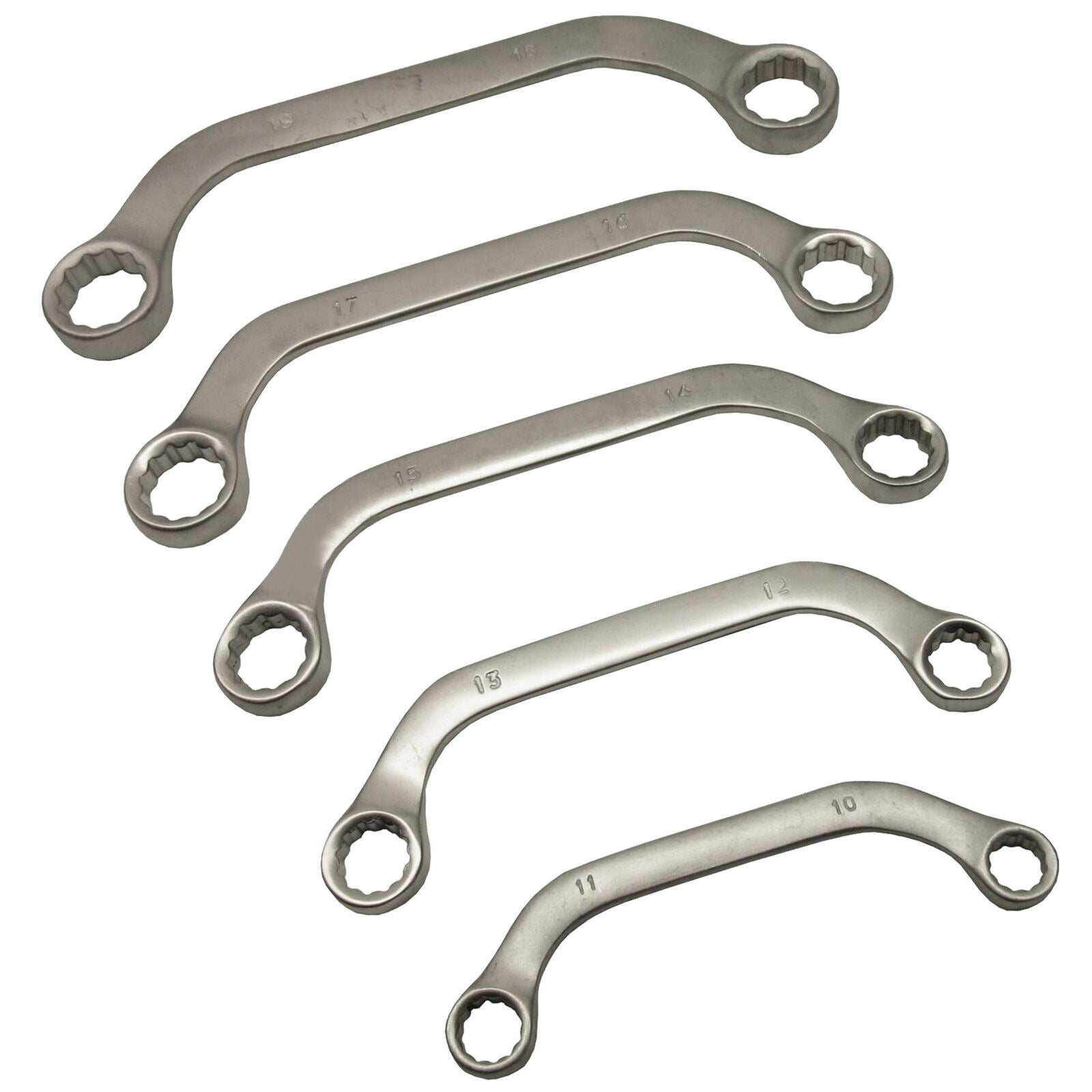 Half Moon Ring C Obstruction Spanners Wrenches 5pc 10 Sizes 10 - 19mm