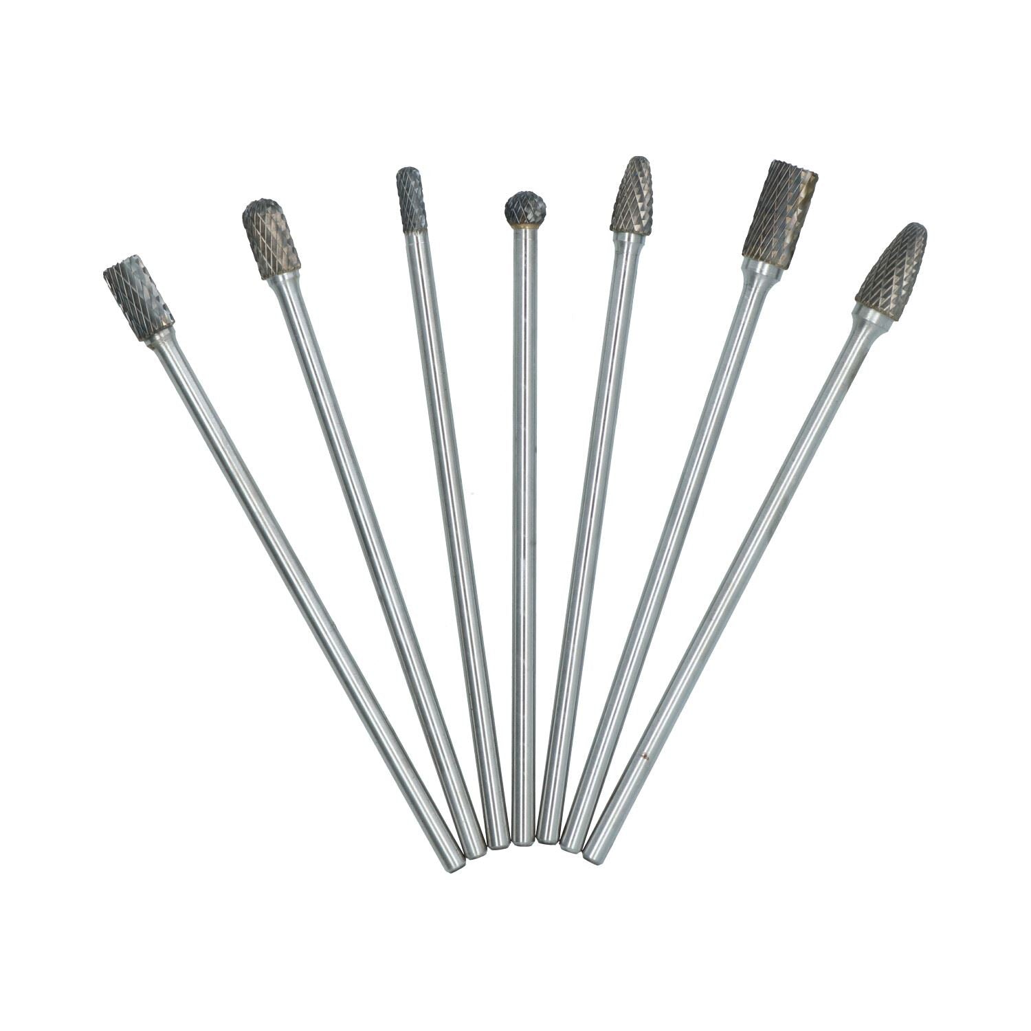 Meuleuse pneumatique allongée, pince de serrage 1/4 po, 25 000 tr/min, arbre de 5 po + 7 longues fraises rotatives