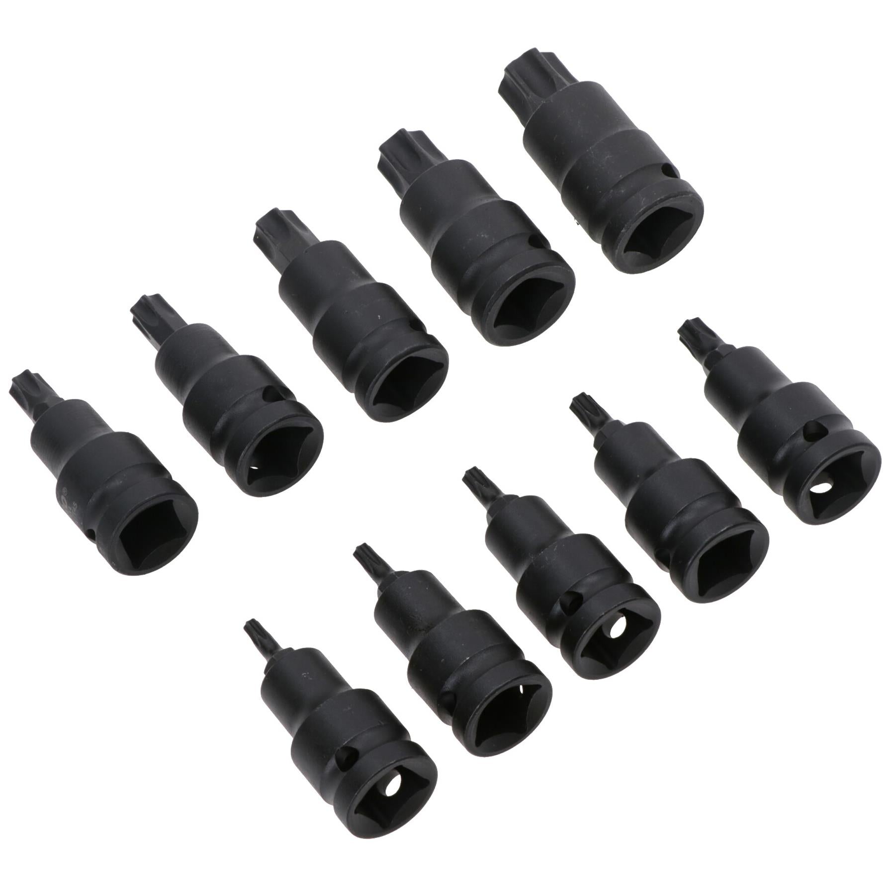 Male Tamper Proof Impact Impacted Torx Star Sockets TT10 – TT70 10pc Set
