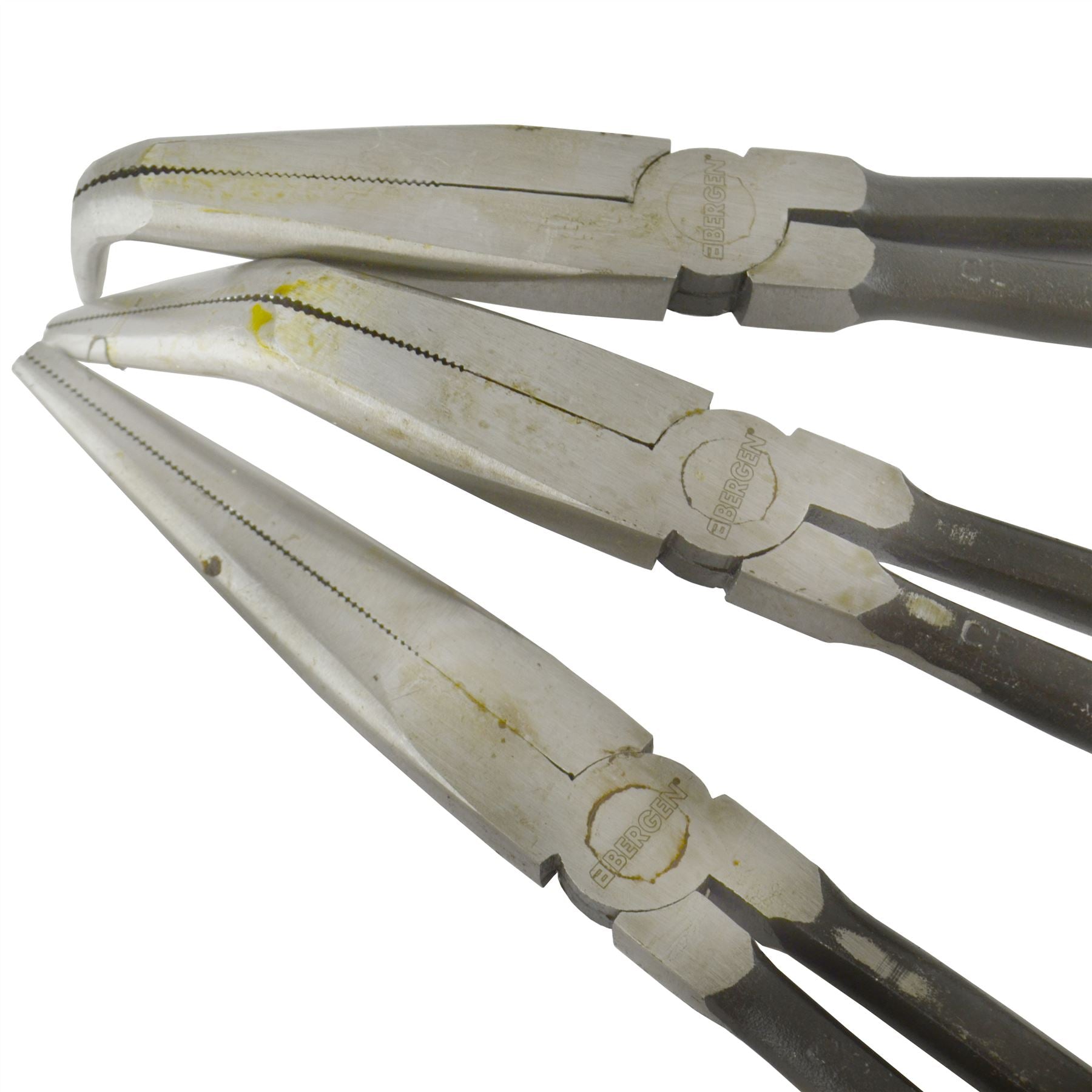 Jeu de pinces à bec long extra longues 3 pièces 11" / 285 mm droites coudées