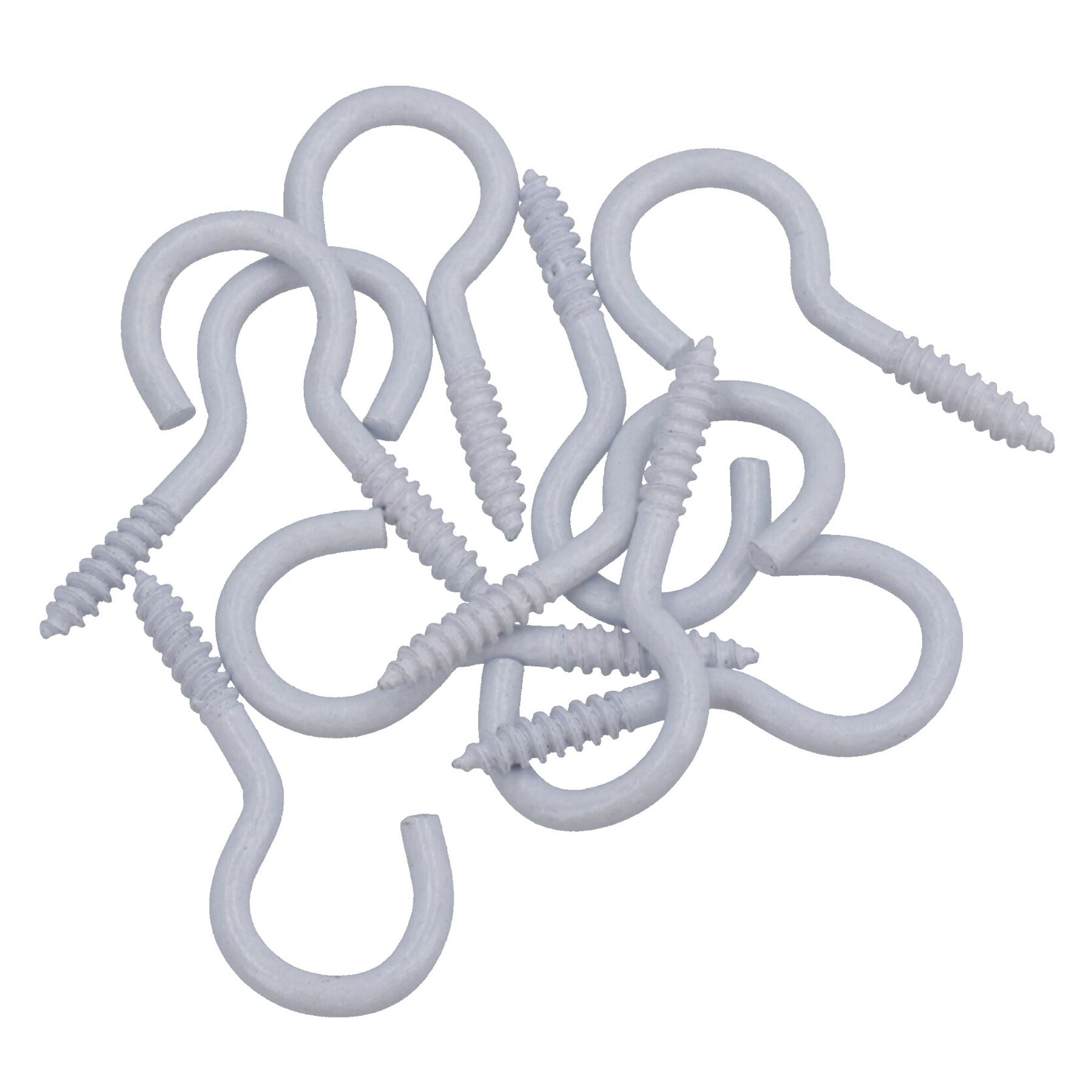 Screw Hook Fasteners Hangers White Plastic Finish 14mm Dia 40mm length