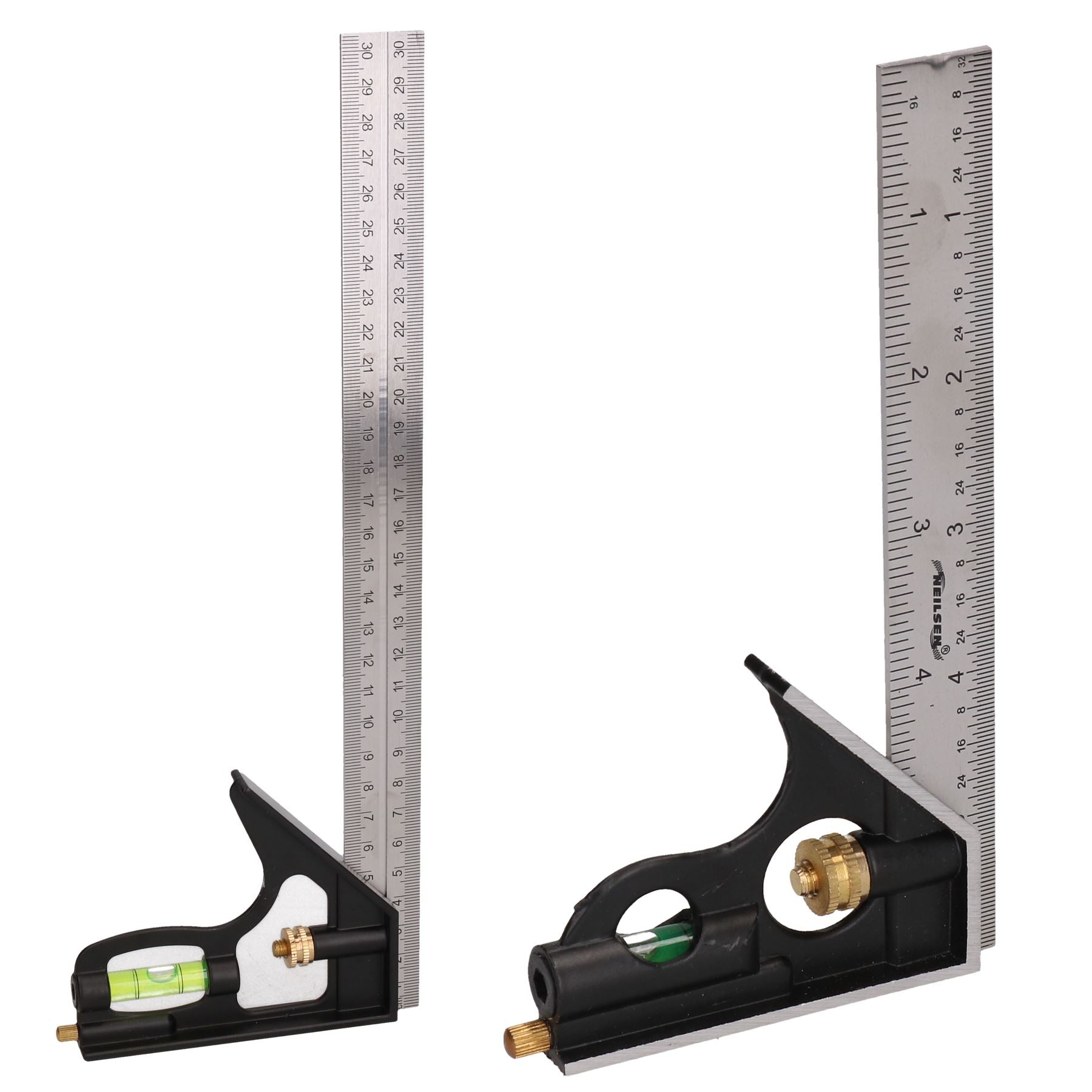 6" + 12" Engineers Square Adjustable Combination Set Square + Spirit Level 2pc