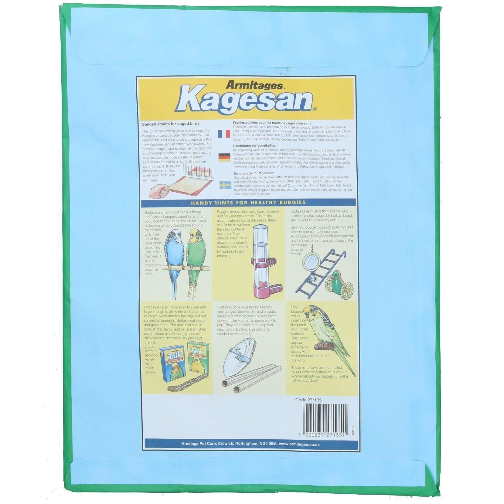72 Sanded Sheets Sandpaper Cage Lining Budgies Caged Birds 25x33cm