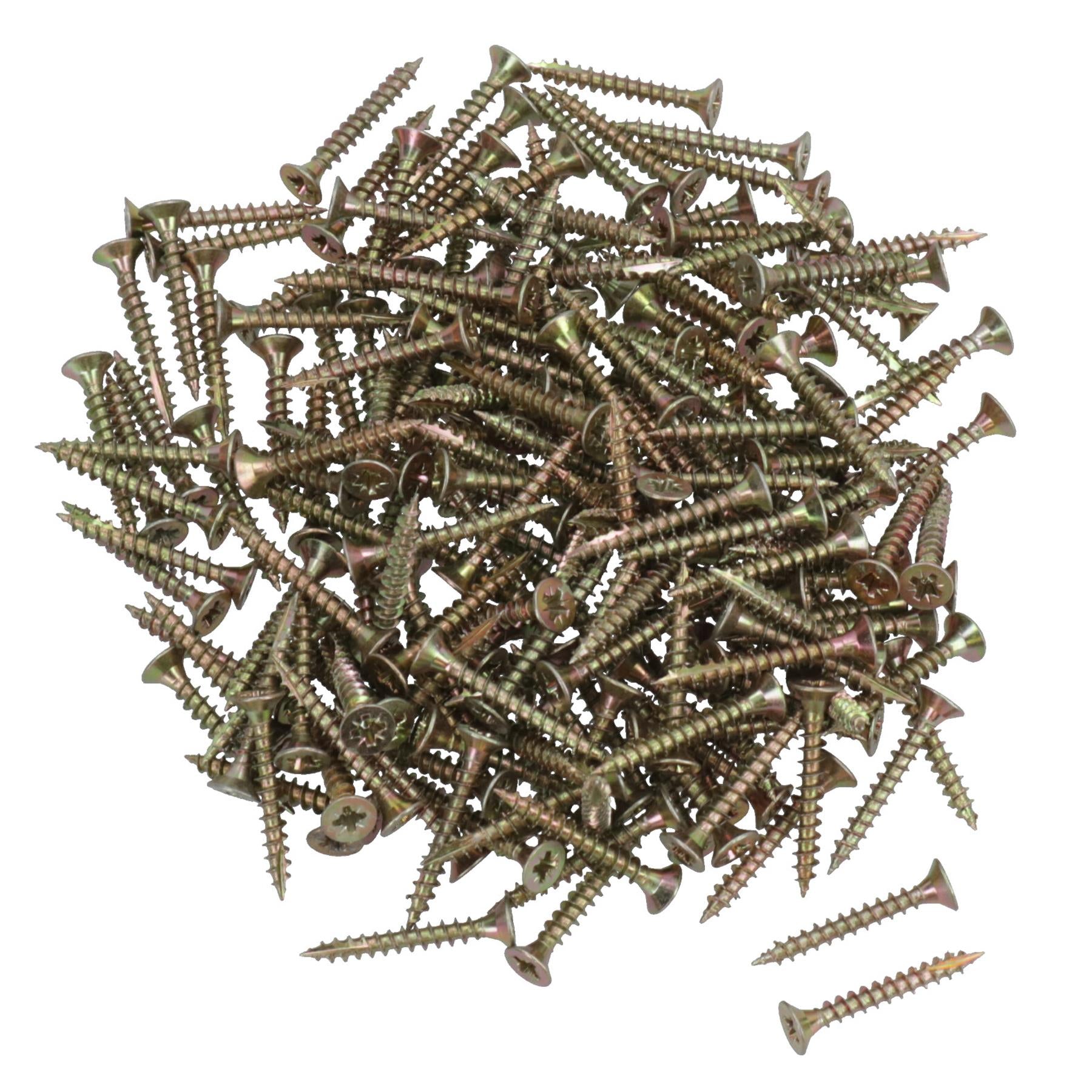 Countersunk Wood Screws 4.0 x 30mm Serrated Edge Prevent Splitting PZ2