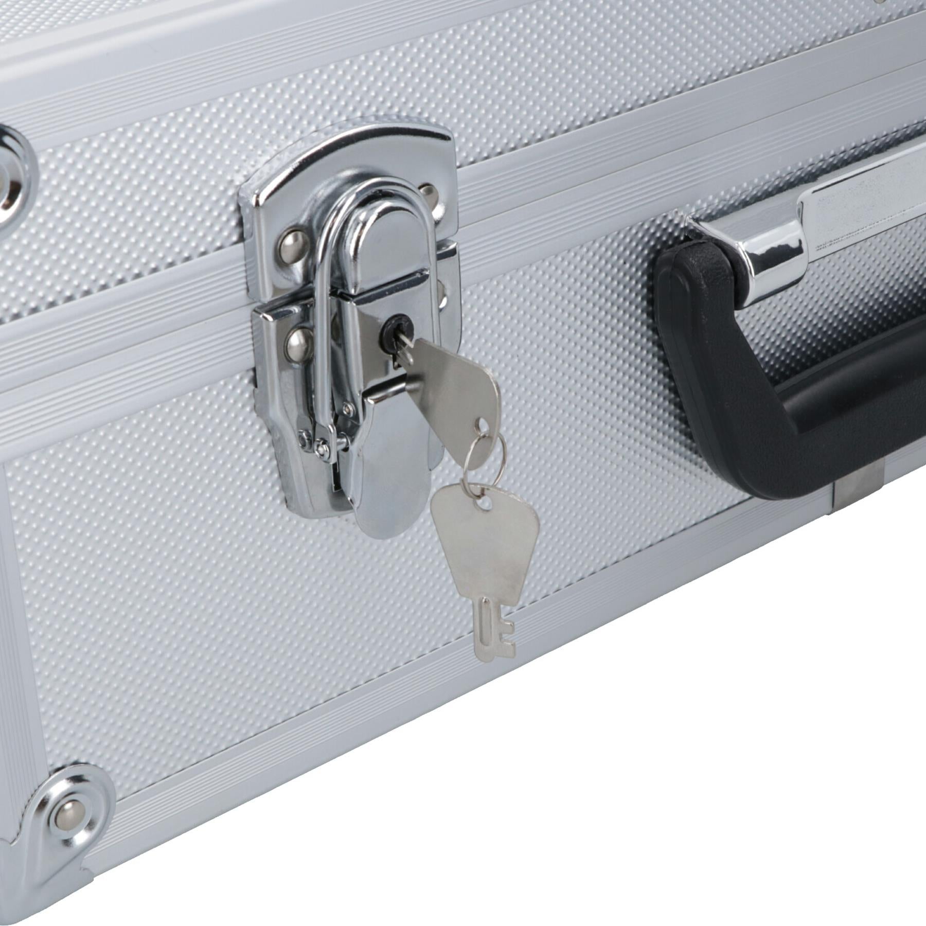 Aluminium Tool Case Box Storage Holder Organiser With Handle + Shoulder Strap