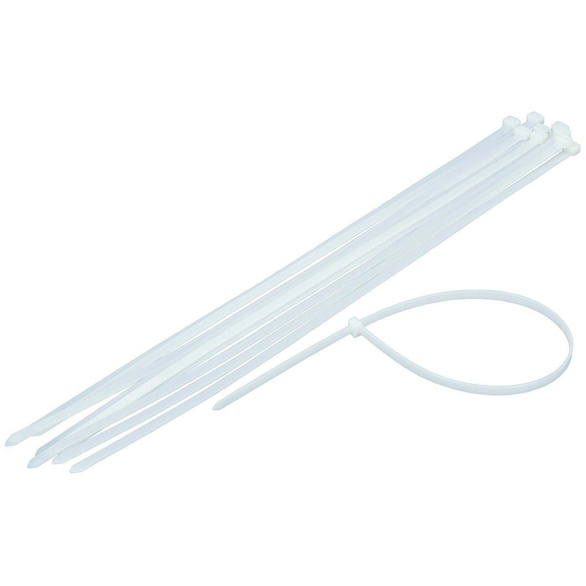 White Nylon Cable Ties Zip Lock Ties 100 Pack Strong Plastic Heavy Duty