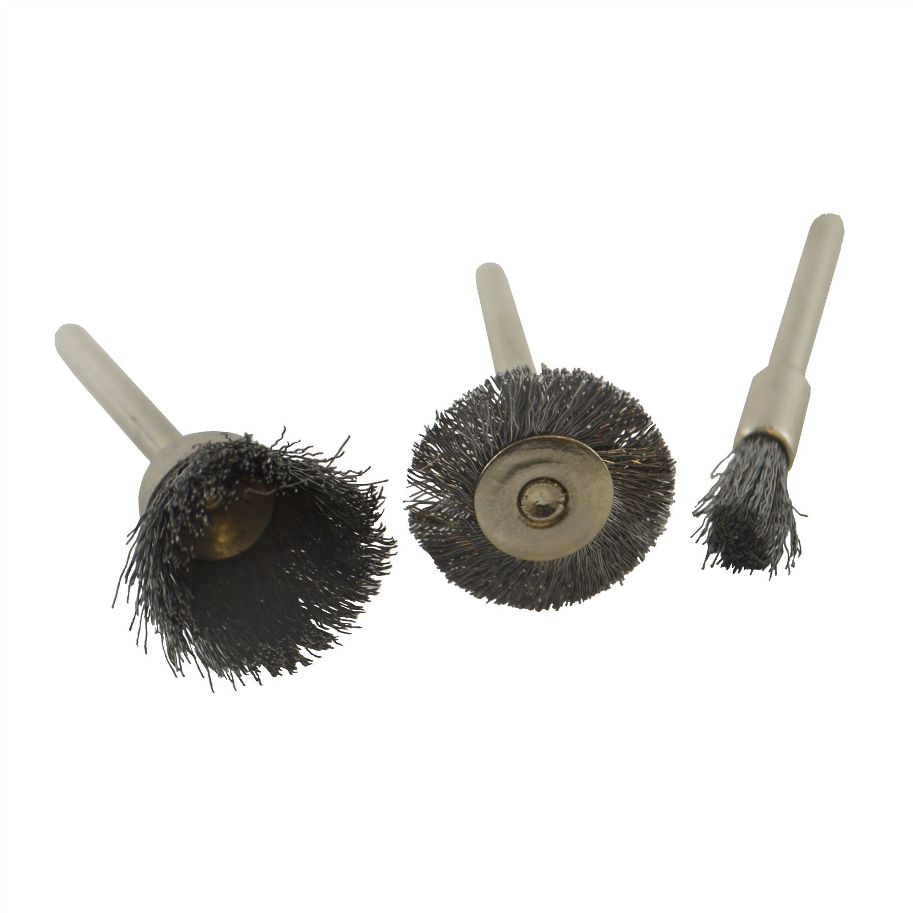 3-teiliges Mini-Rotationsstahlbürsten-Metallreinigungs-Polierset, passend für Dremel