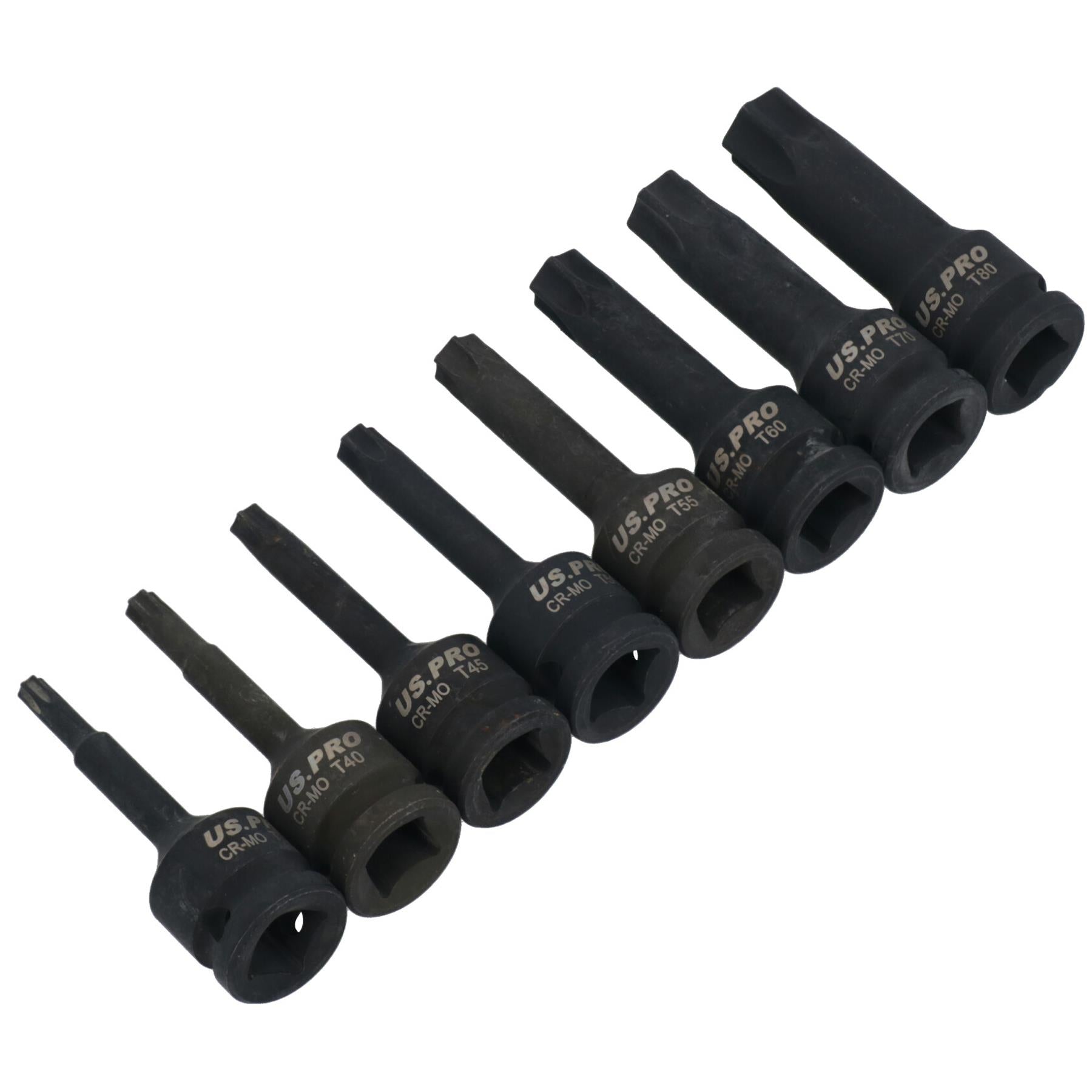 Douilles Torx mâles à impact de 1/2 po, taille profonde T30 - T80, 8 pièces