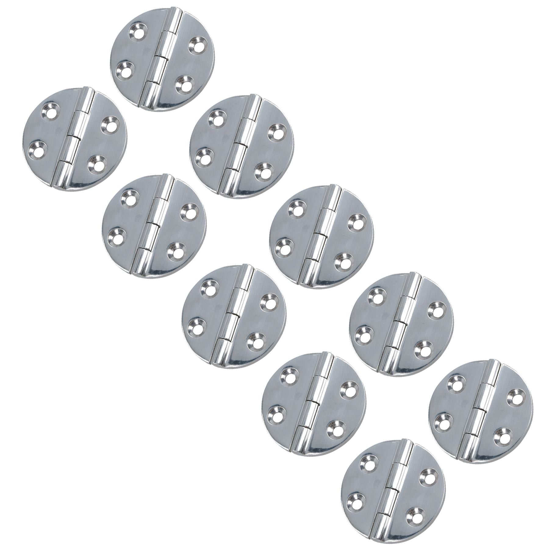 Polished Door Circular Hinge Stainless Steel 64mm diameter 316 Marine Cabin