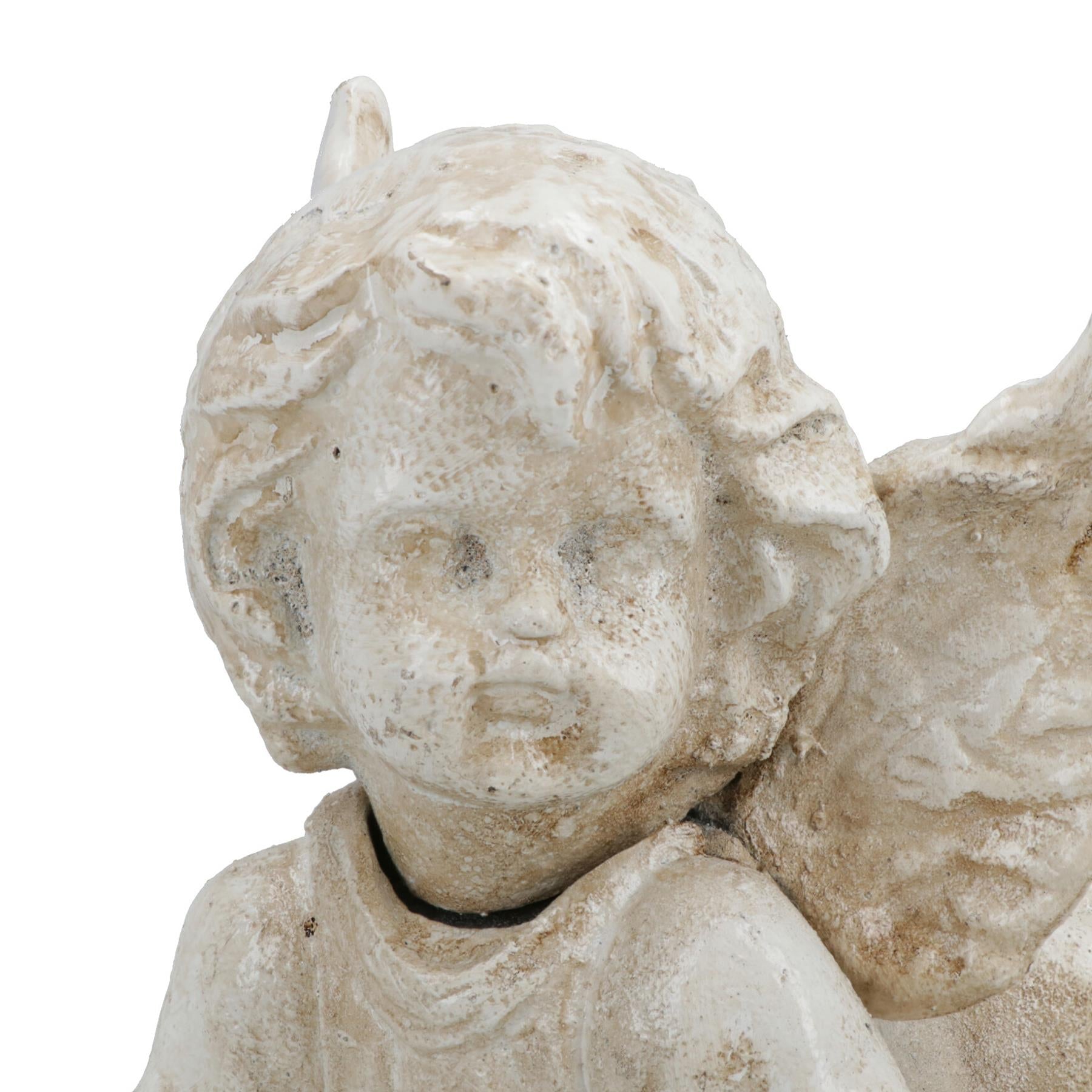 Cherub Angel Cast Iron Statue Figure Trophy Ornament Sculpture Desk Shelf