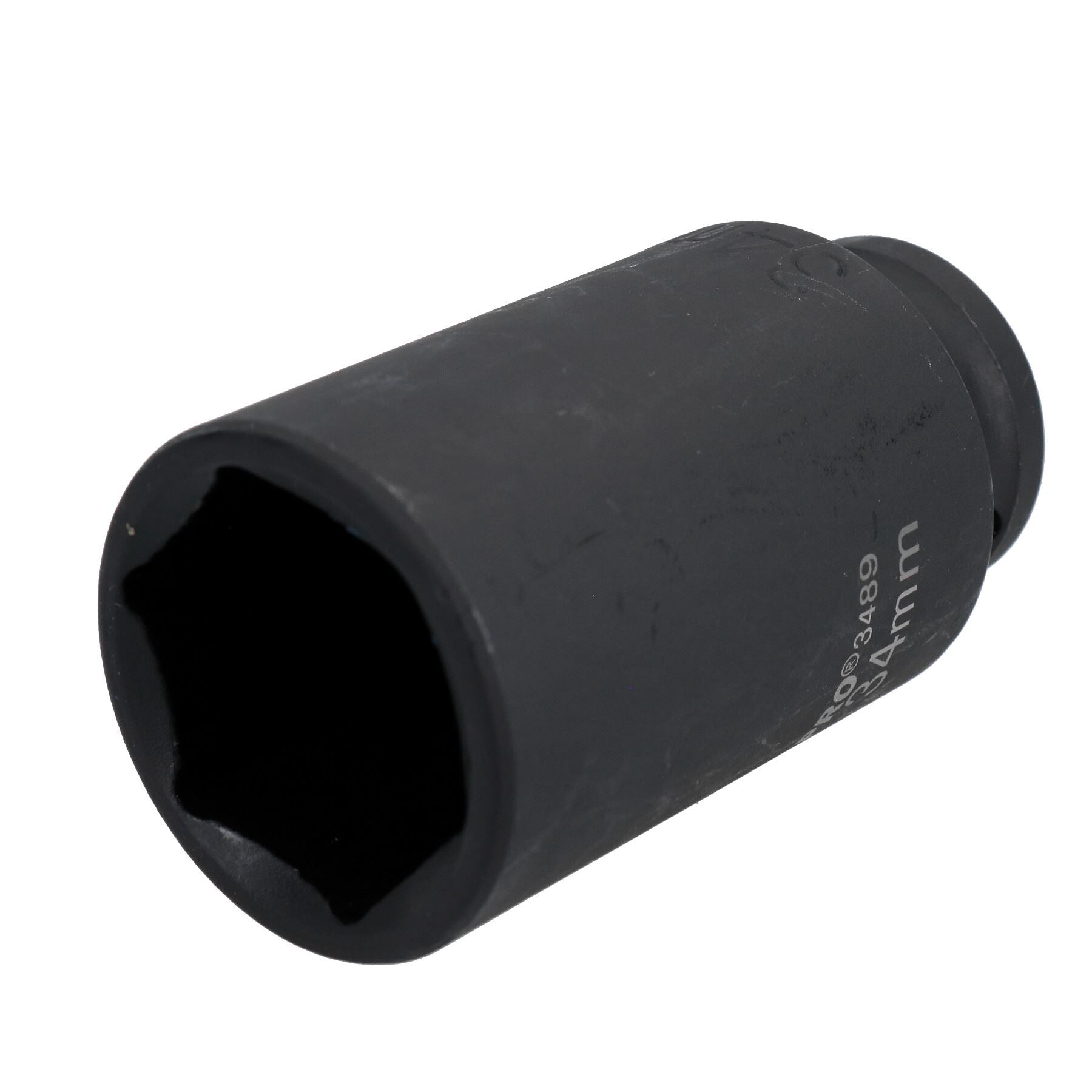 34 mm metrischer 1/2"-Antrieb, tiefe Hinterradnaben-Achsmuttern-Steckschlüssel, 6-seitig, Einzelsechskant
