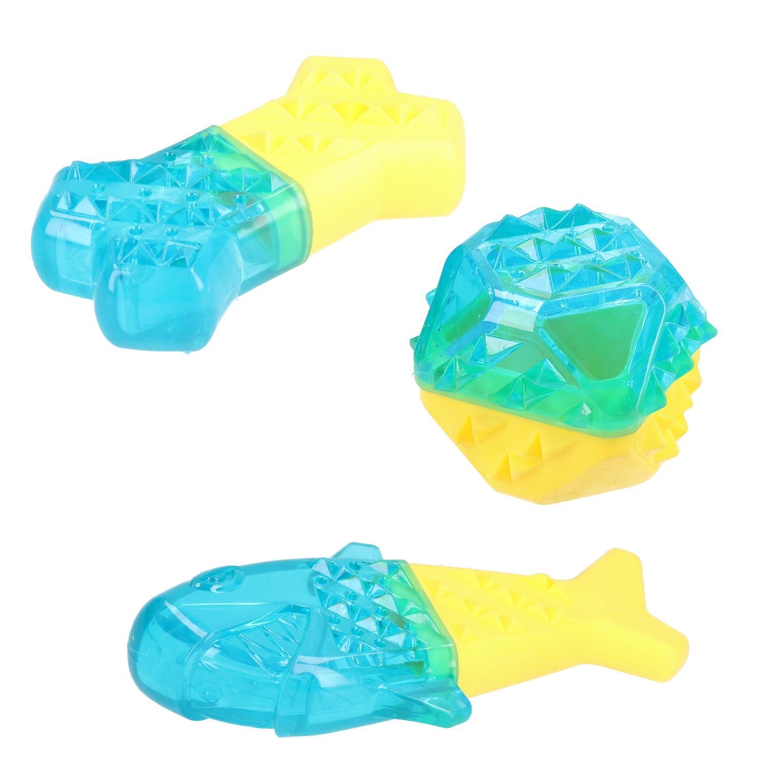 Chillout Cool Soak Ball, Haifisch- und Knochenbündel, Hundespielzeug, Wärmelinderung, für Welpen, Zahnen