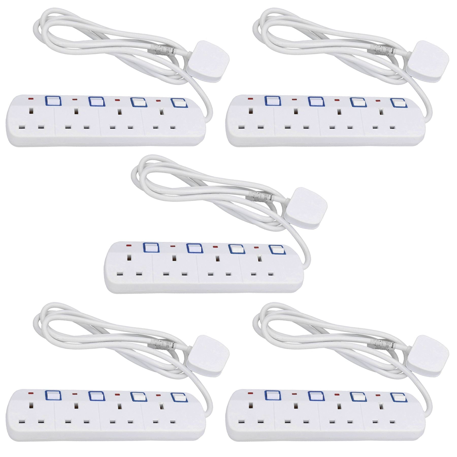 Adaptateur de rallonge de prise à 4 voies pour prise britannique Prises commutées individuellement