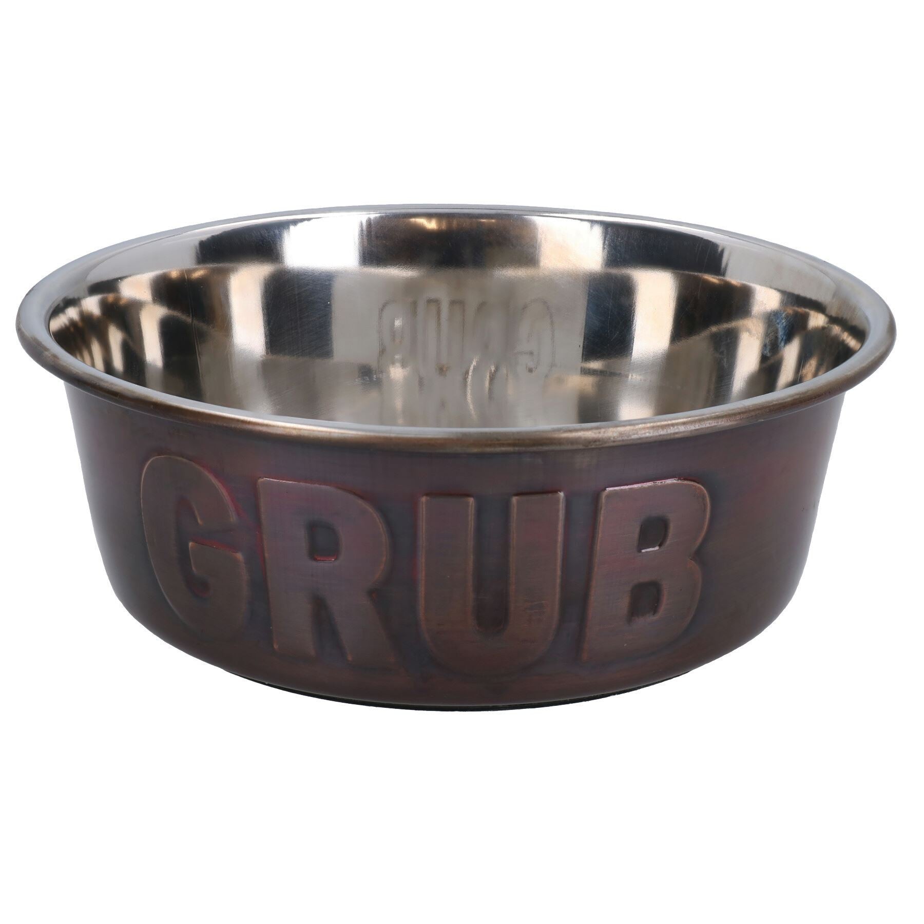 Medium Stainless-Steel Copper 'Grub' Bowl Dog Puppy Feeding Food Water Bowl
