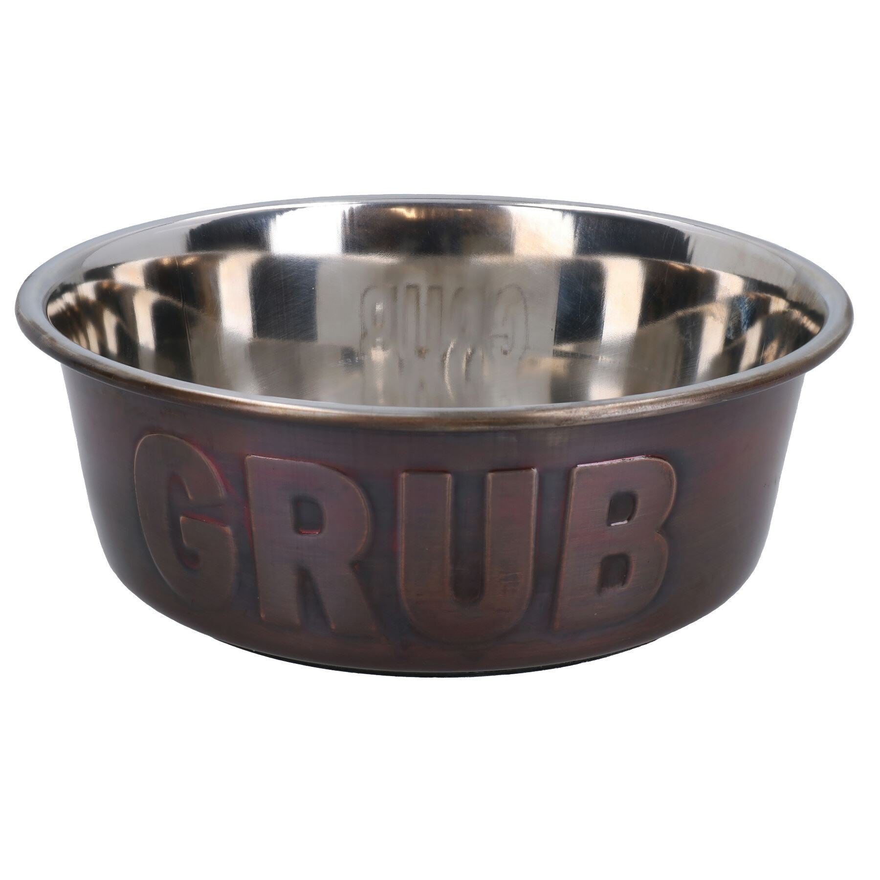 Mittlerer Edelstahl-Kupfer-„Grub“-Napf für Hundewelpen, Futter- und Wassernapf