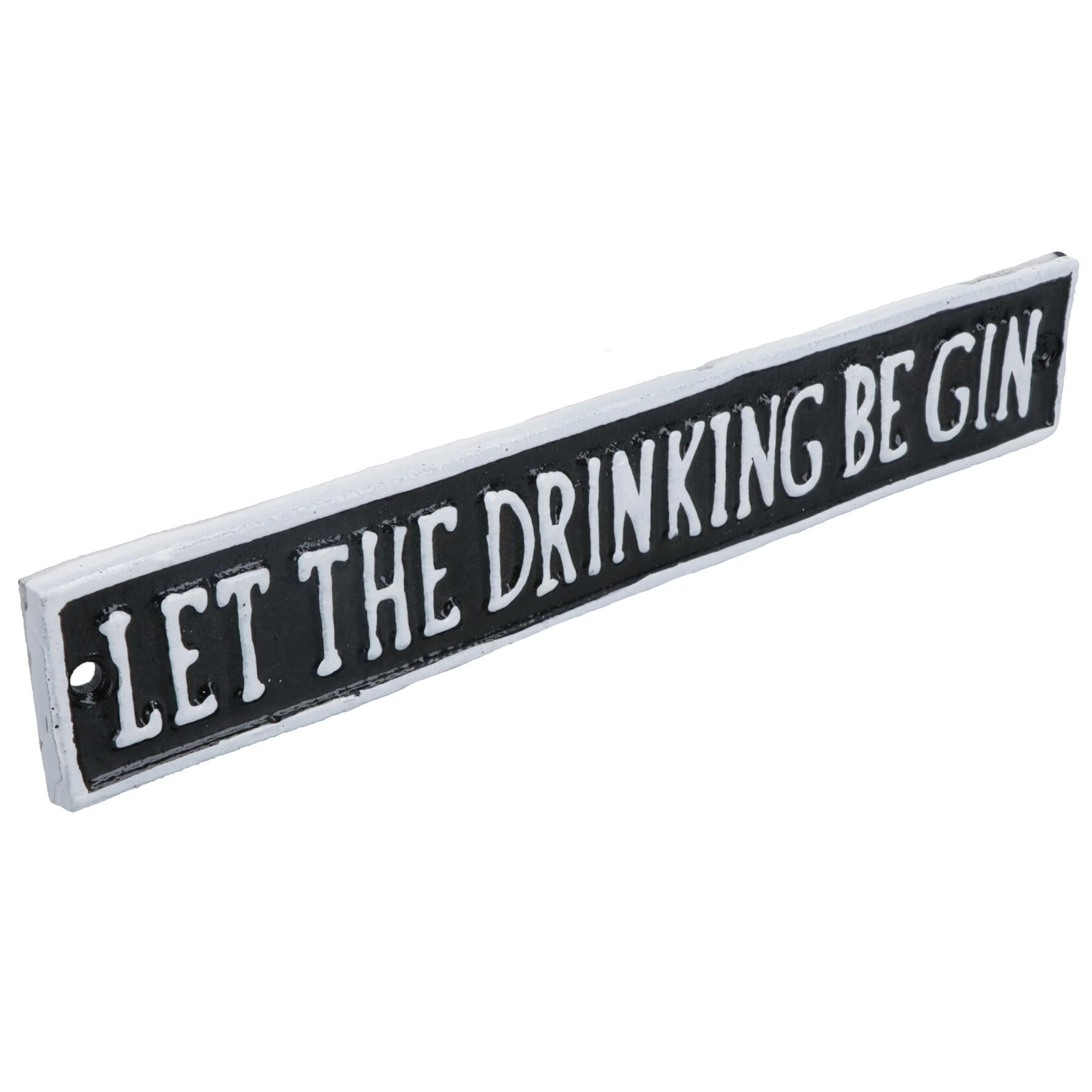 Let The Drink Be Gin Cast Iron Sign Plaque Wall Door House Cocktail Pub Bar