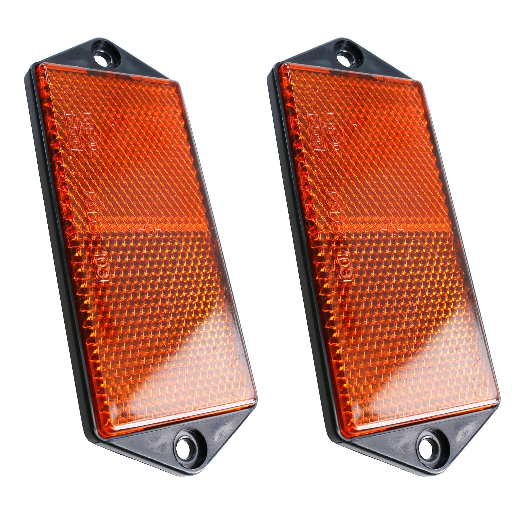 Orange Amber Large Rectangular Reflectors Driveway Gate Fence Post Trailers