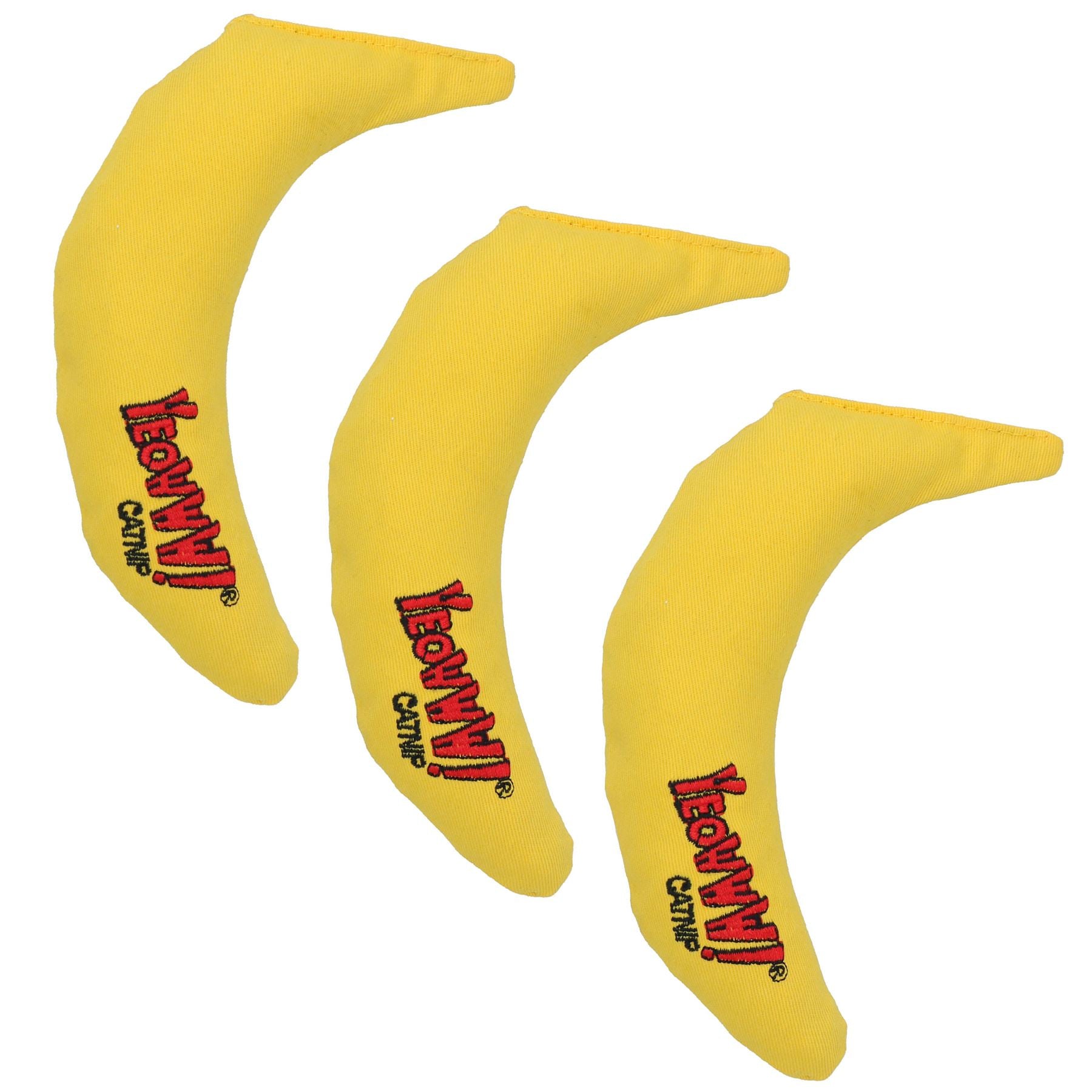 Lot de 3 jouets interactifs Yeow My Cat Kitten Banana avec herbe à chat pour chat