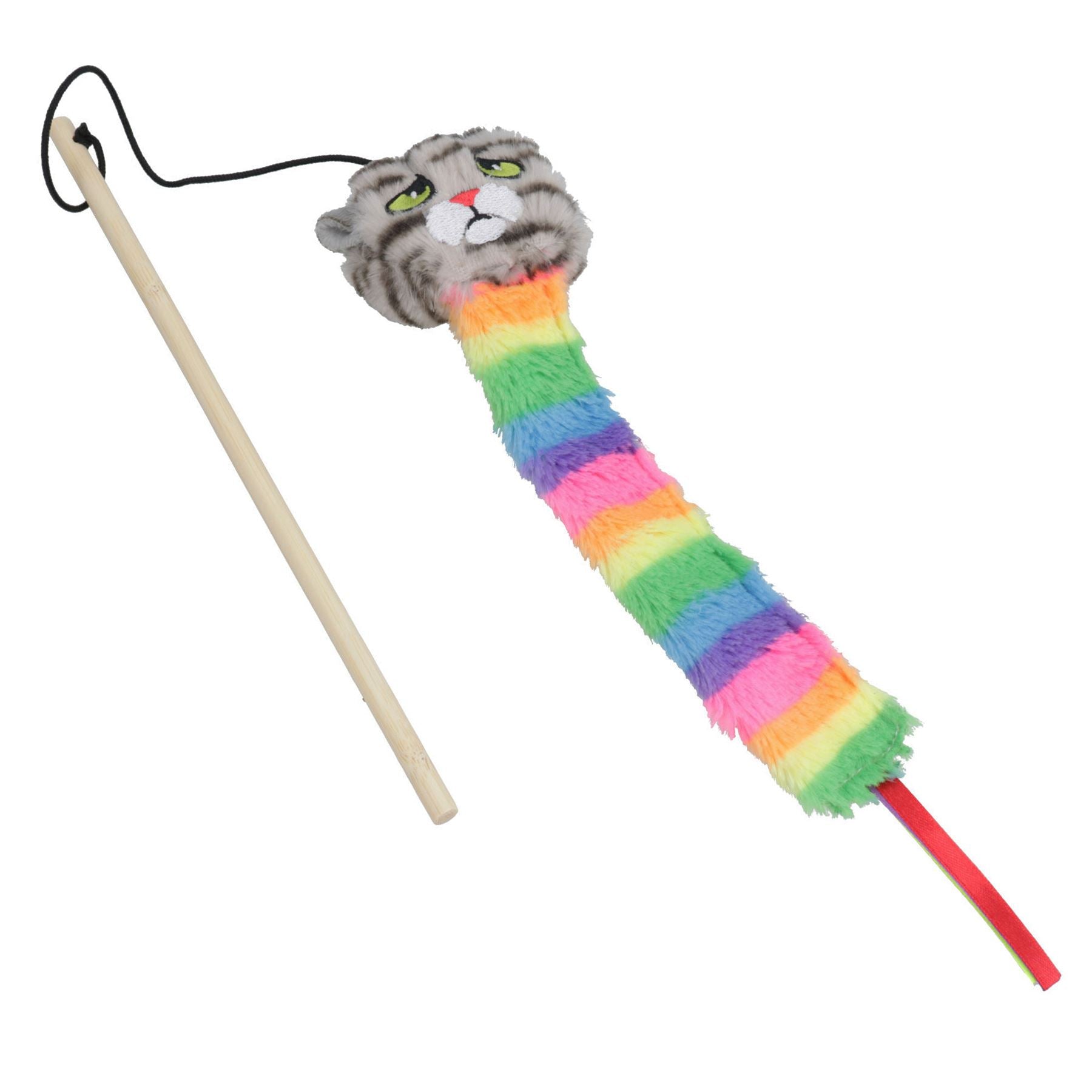 Katzenkätzchen, mit Katzenminze gefülltes Moody Moggy Rainbow Teaser, interaktives Chaser-Spielspielzeug