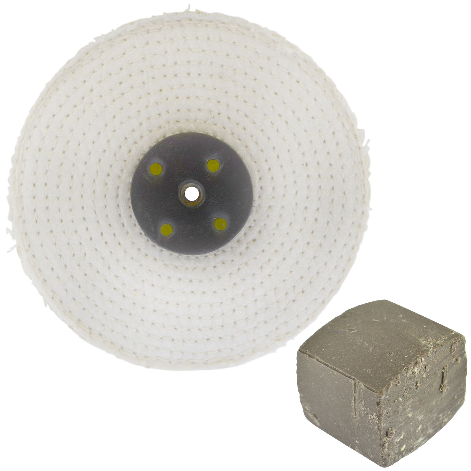 Balai de polissage à coupe rapide en sisal grossier 6" x 0,5" 1 rangée avec composé 250 g