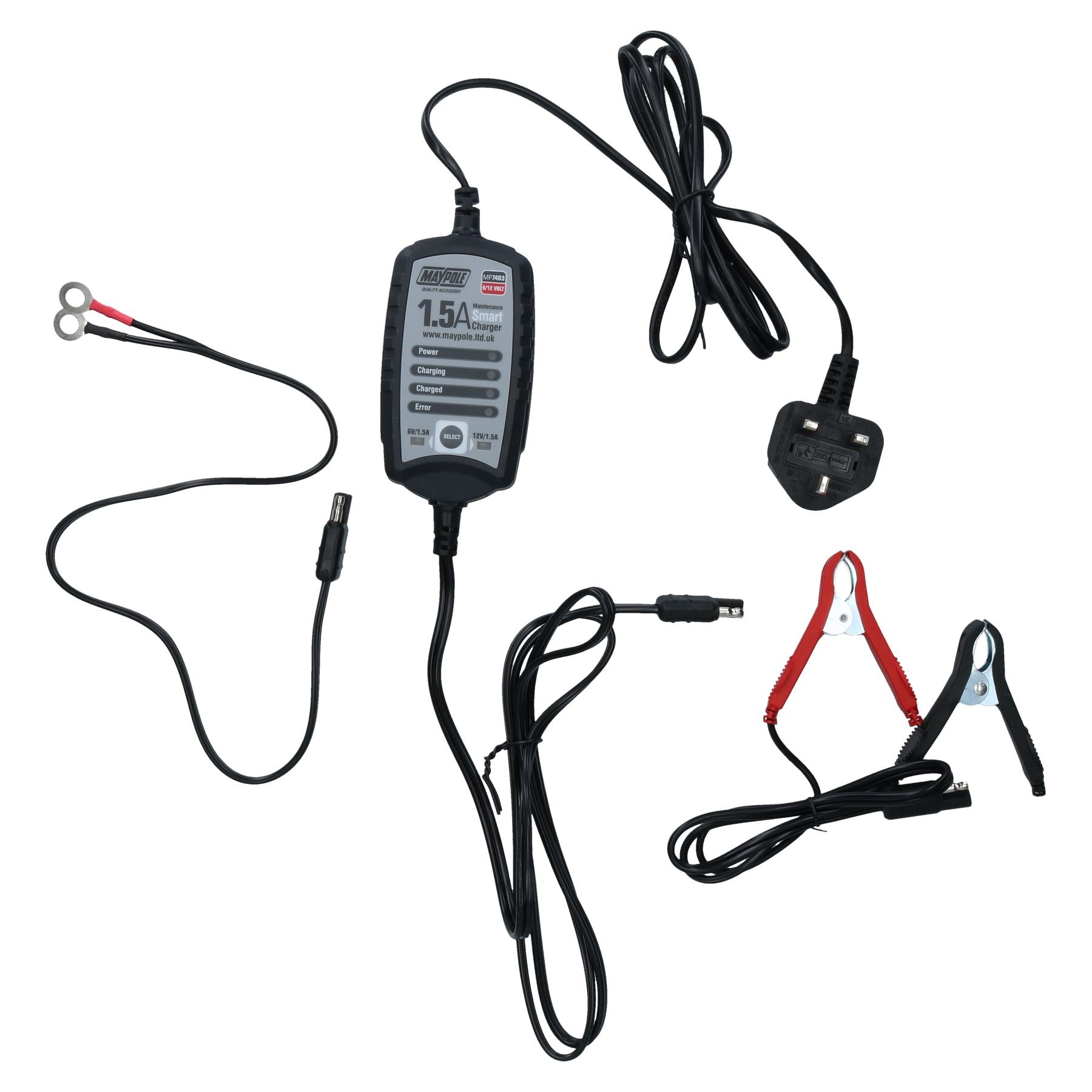 Chargeur de batterie électronique intelligent 1,5 A pour bateau classique et moto Fit & Forget 6 V 12 V
