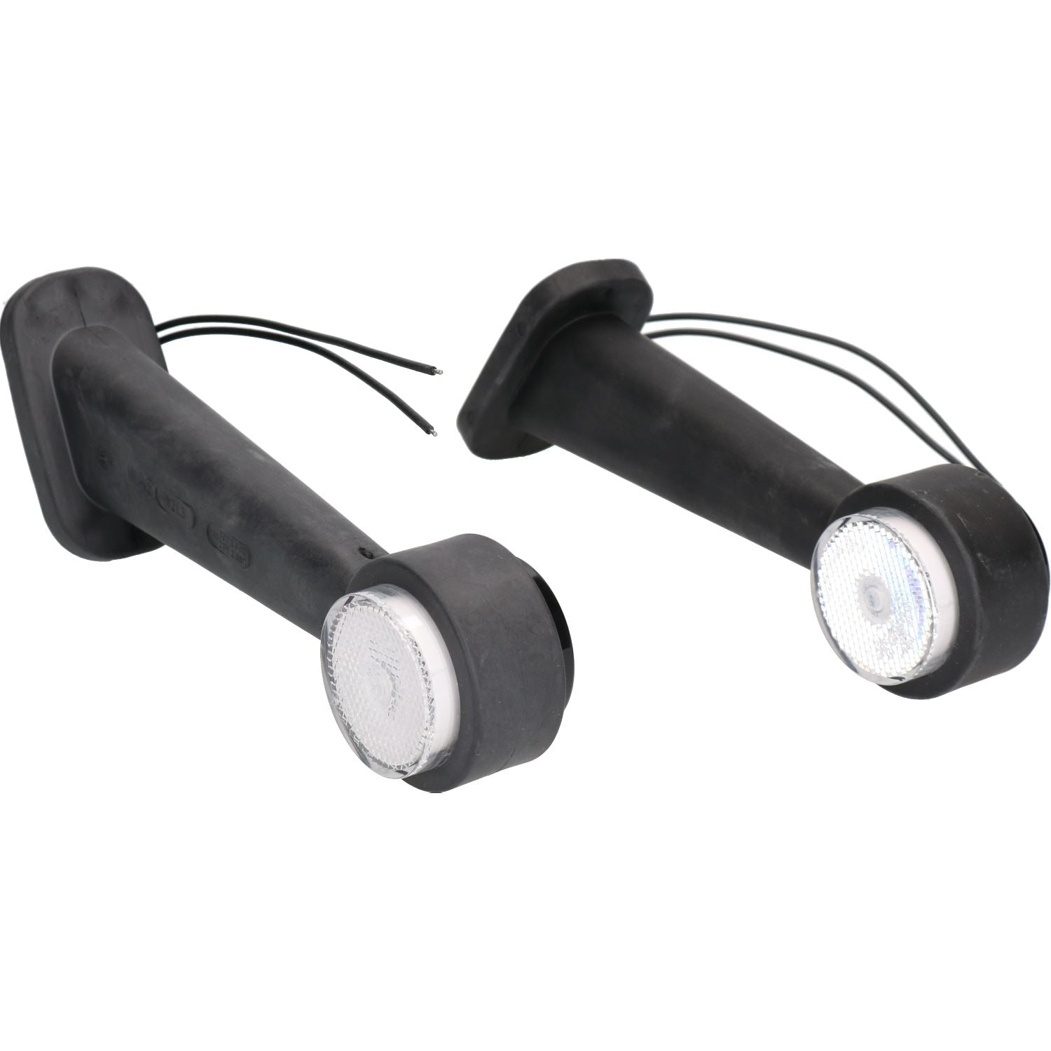 Paire de feux de gabarit avant à LED pour remorque, lampes blanches avec base en caoutchouc 12 V 24 V