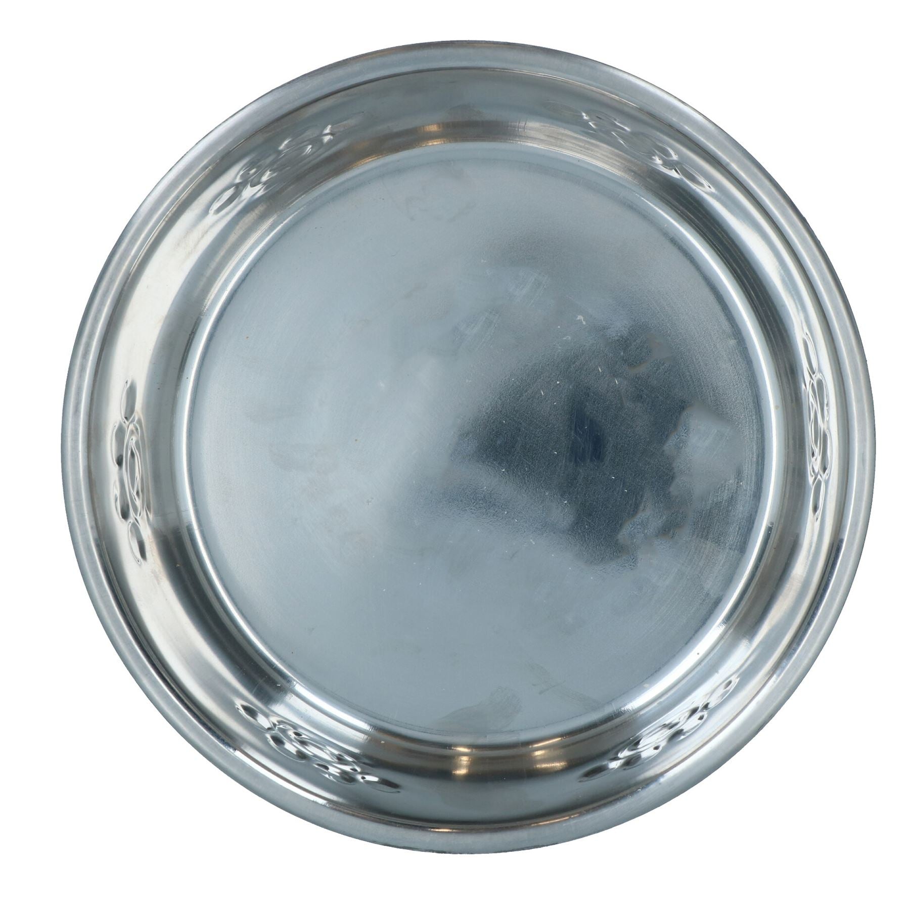 1 robuster, rutschfester Futternapf mit silbernen Pfoten, für Hunde und Welpen, Futter- und Wassernapf, 16 cm