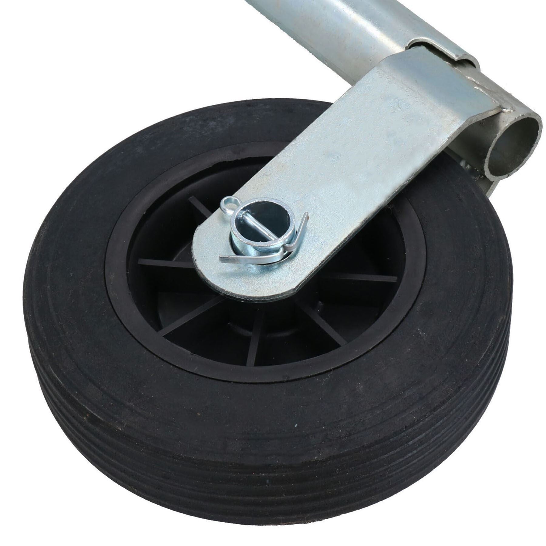 Roue jockey 34 mm avec pince pour remorque de camping ou de marchandises TR004