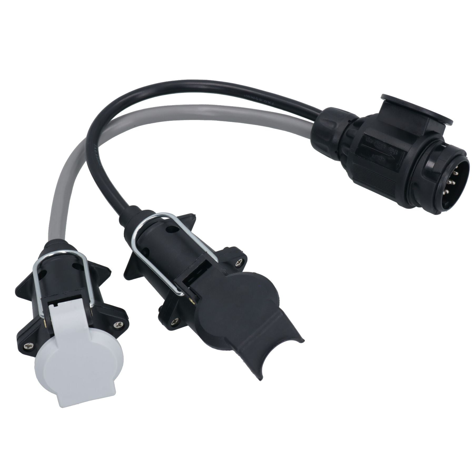 Caravan Trailer Adaptor Extension Lead 13 Pin – 7 Pin N and S Towing Electrics