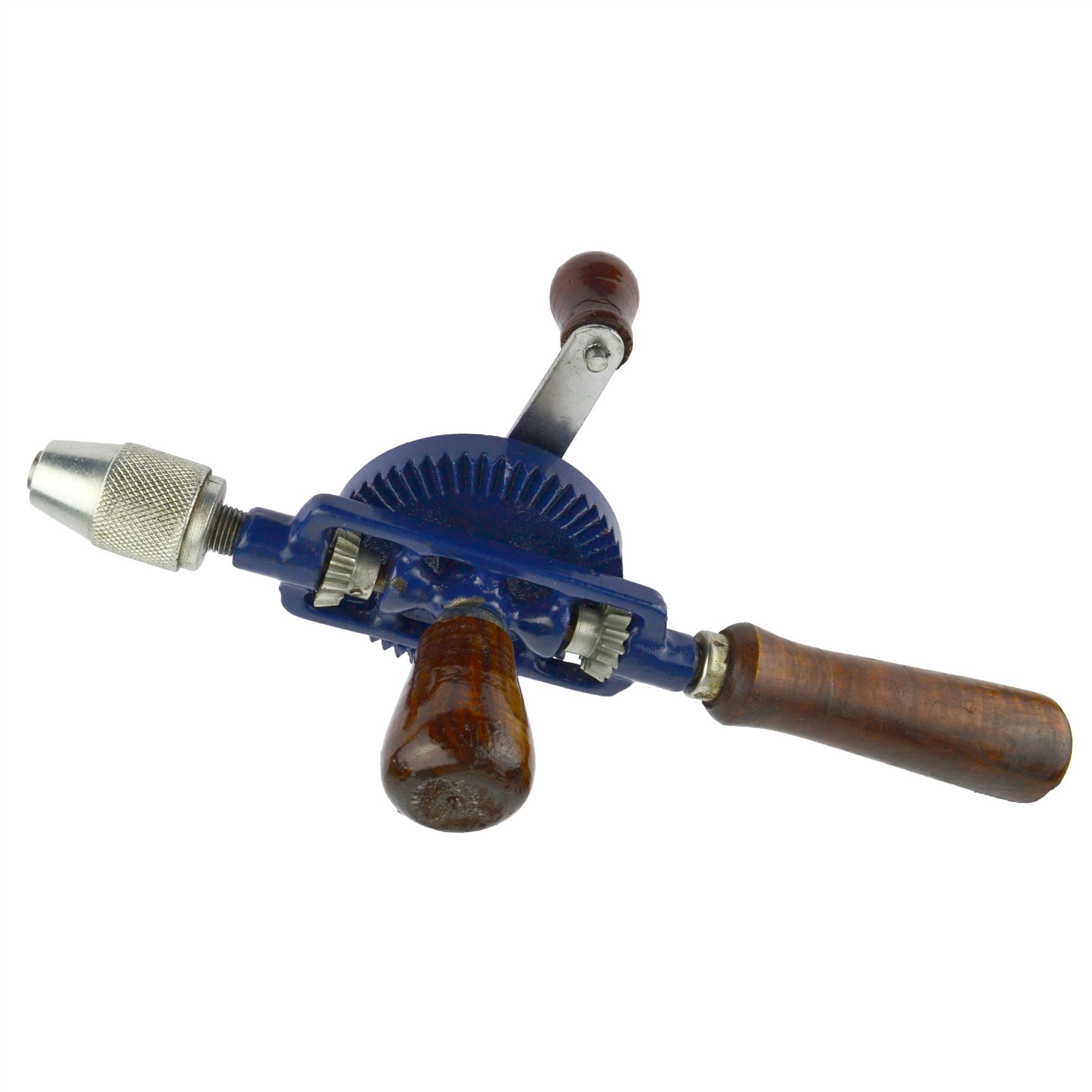 Hand Drill 1/4" / 8mm Chuck Hand Tools Double Pinion Wood Side Manual Turn TE138