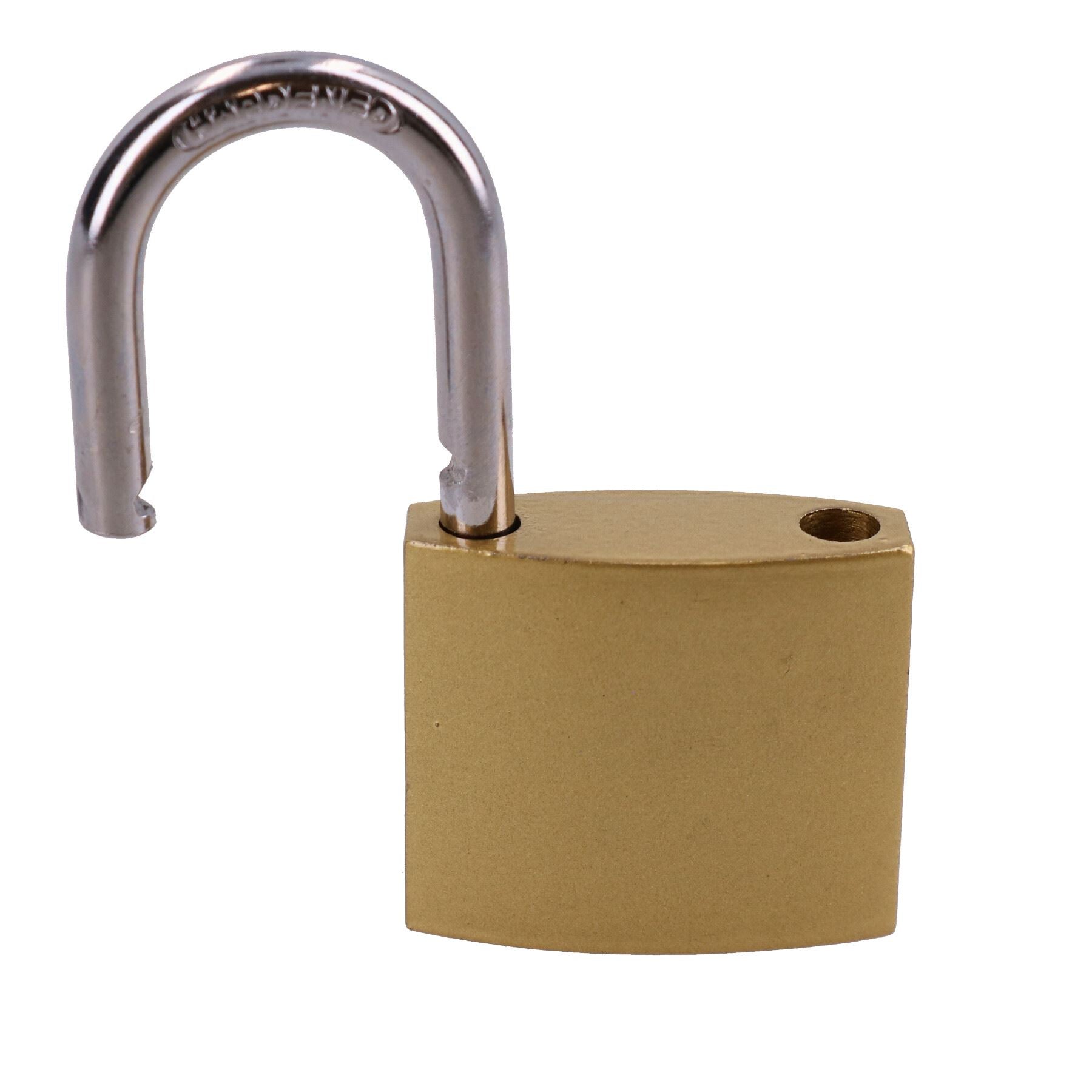 Cadenas de sécurité robuste de 38 mm avec revêtement en laiton et fer, 3 clés sécurisées