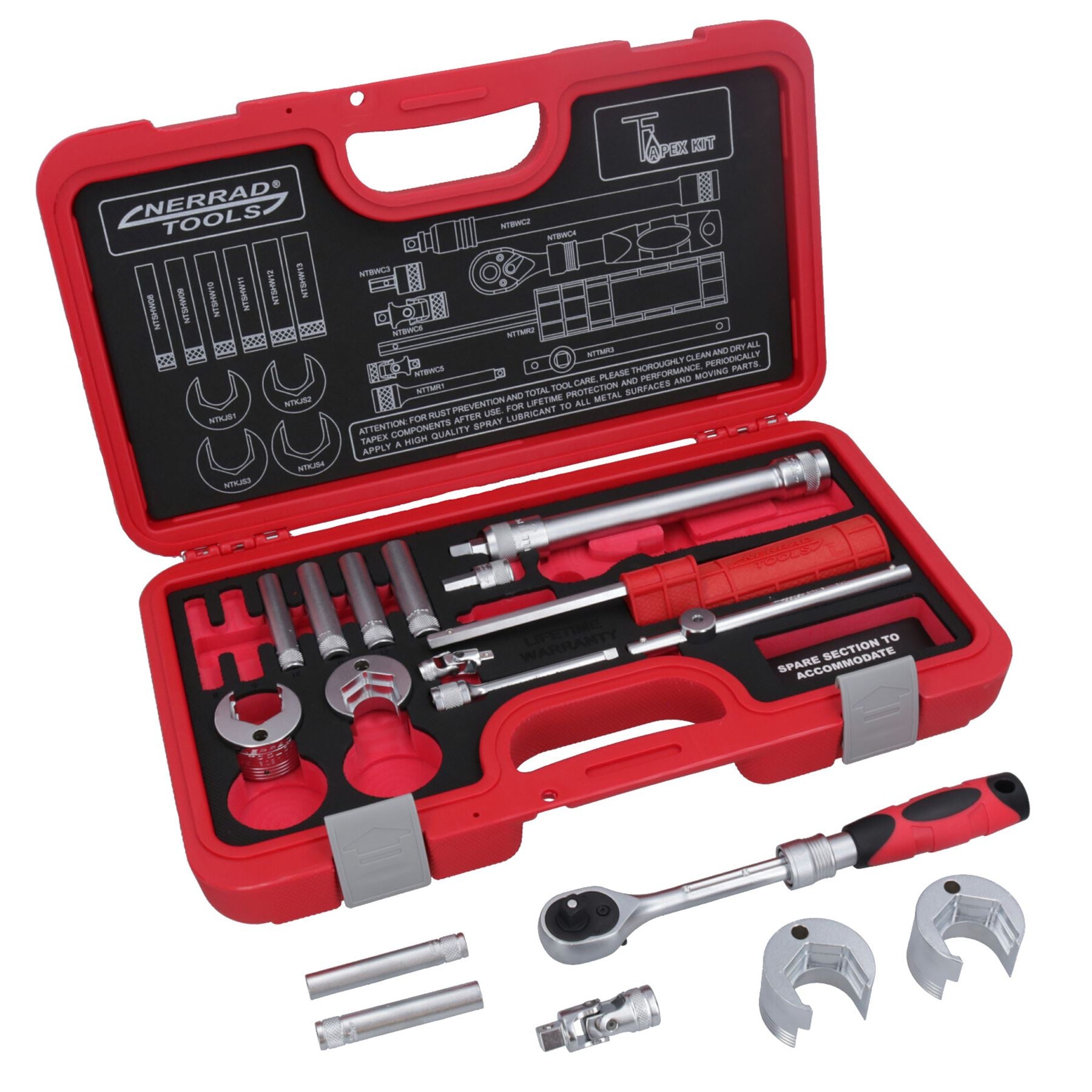 Kit de clés à taraud professionnelles avancées Tapex pour robinets monoblocs de lavabo de salle de bain 18 pièces