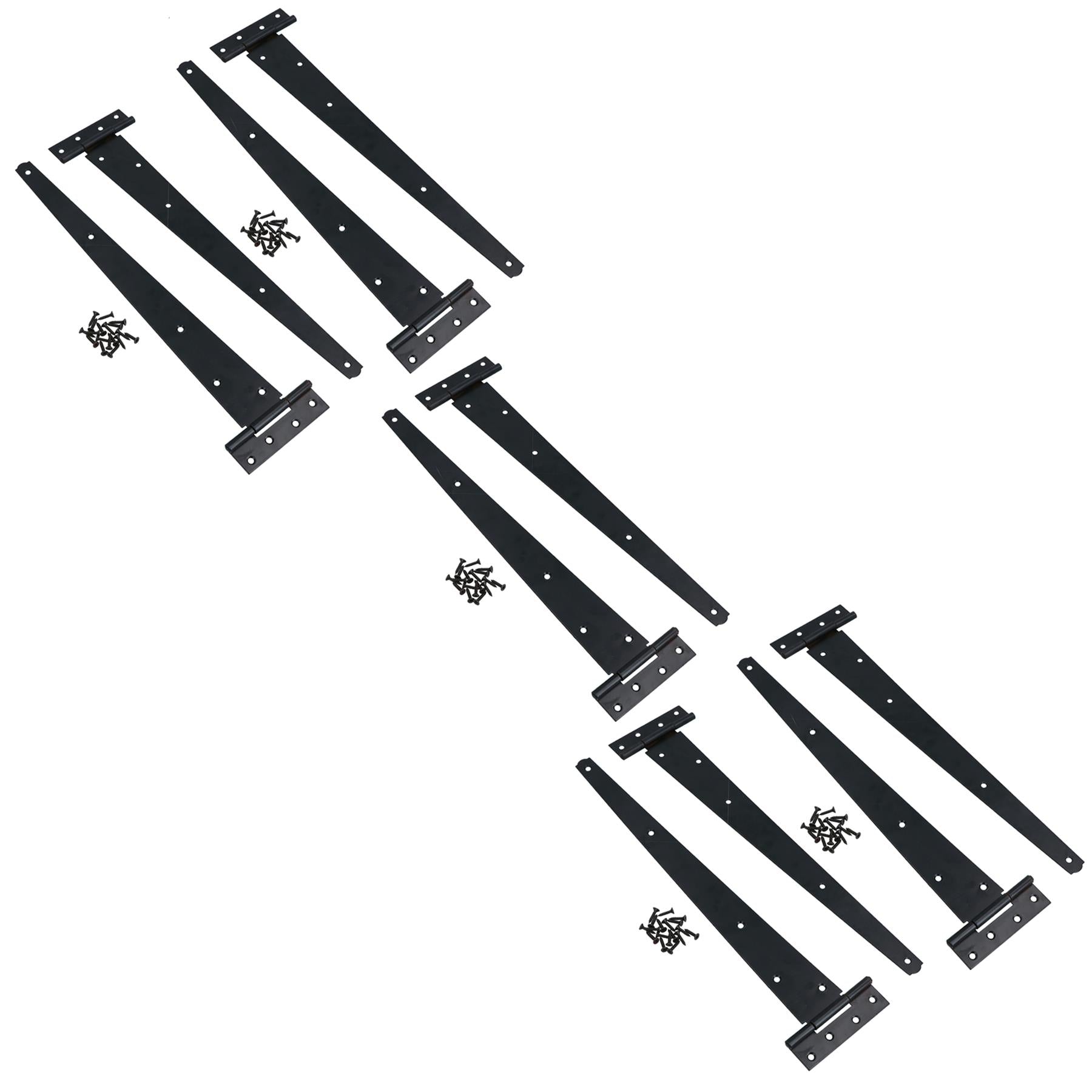 Heavy Duty T Tee Hinge For Sheds Gates Black Powder Coated Finish 4 – 18 Inch