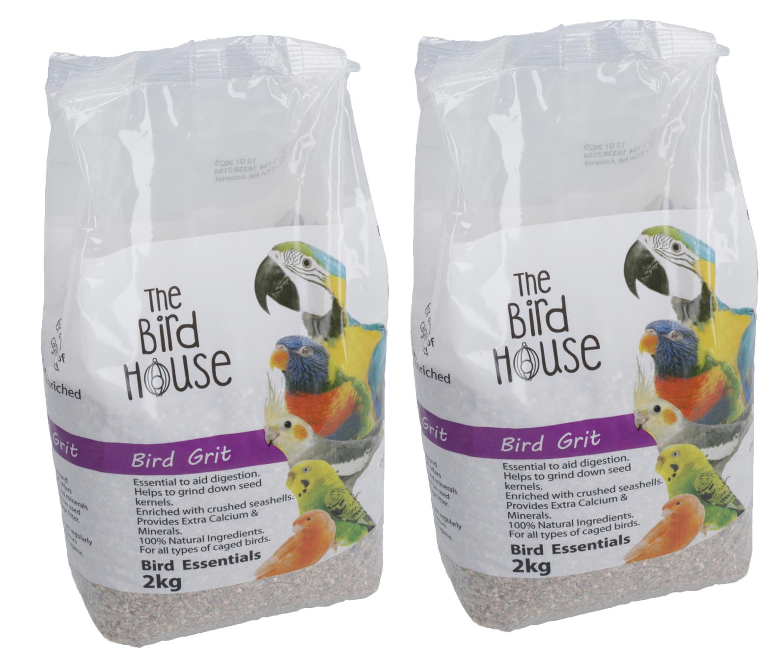 2PK 2KG Bird Grit With Ground Oyster Calcium &Mineral Aid Digestion Cage Litter