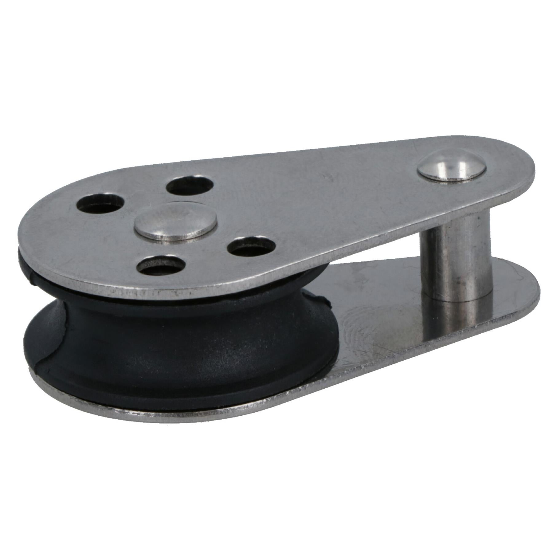 Marine Pulley Block with Fixed Pin 26mm Diameter Nylon Wheel Stainless Steel