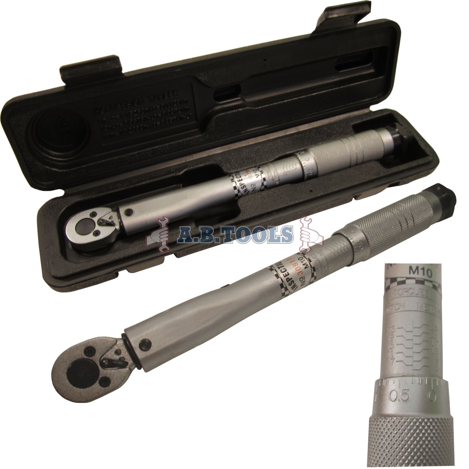 3/8" drive professional torque ratchet wrench 5 - 25 Nm / 4 - 18 ft/lbs TE526
