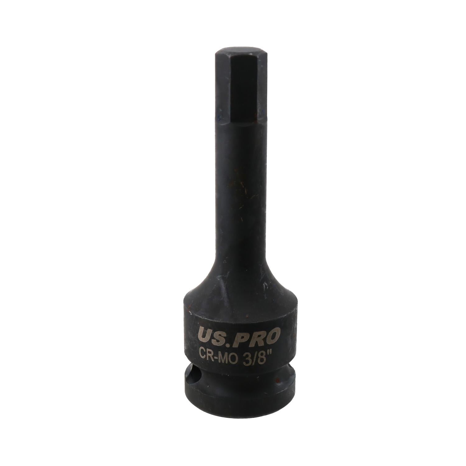 3/8 Zoll tiefer Schlag-Sechskant-Bit-Steckschlüssel, 1/2 Zoll Antrieb, 76 mm Länge, Chrom-Molybdän-Stahl