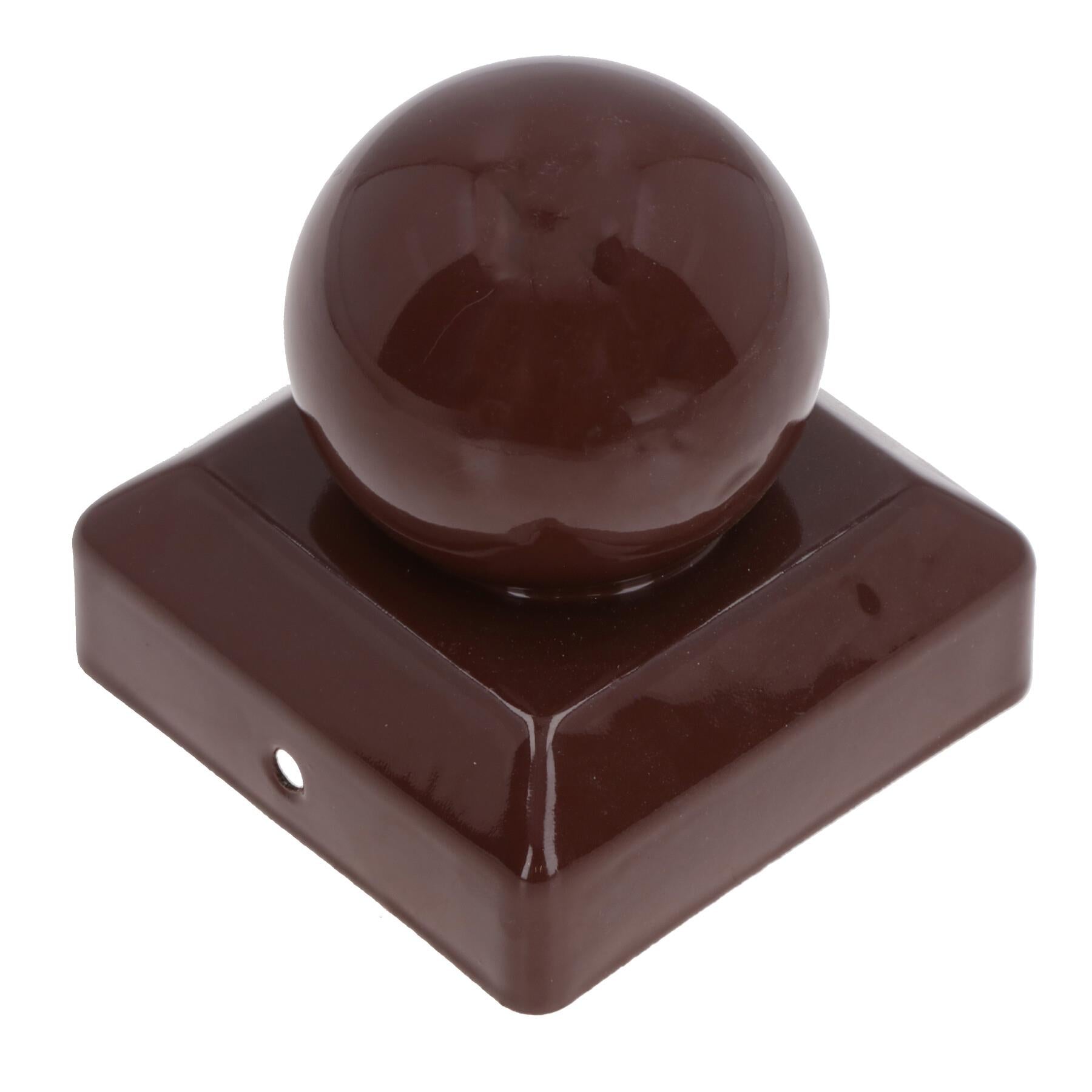 Round Metal Fence Post Caps 75mm or 100mm Protector Cover Brown or Silver